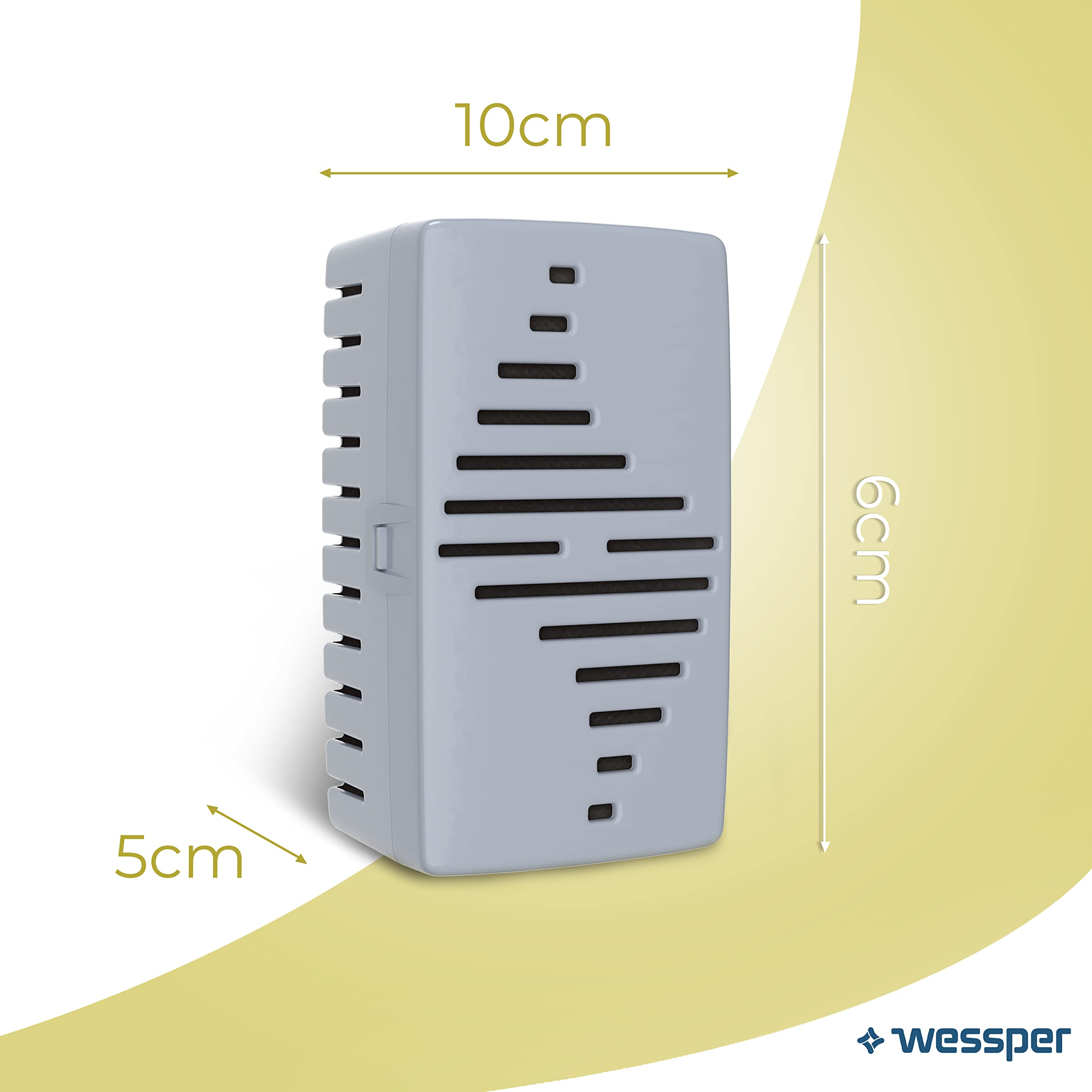 Wessper Fresh Fridge pochłaniacz zapachów do lodówki z wymiennym wkładem, neutralizuje niepożądane zapachy, z węglem aktywnym, bardzo wydajny, 6 miesięcy użytkowania, 4 opakowania uzupełniające | Lodówka eliminująca zapachy, z wymiennym wkładem z węglem a