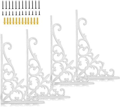 Miniatura 11 de Z Metnal Soportes decorativos para estantes, 6 x 9 pulgadas, soporte de buzón de metal de hierro forjado fundido, decoración de pared, soporte