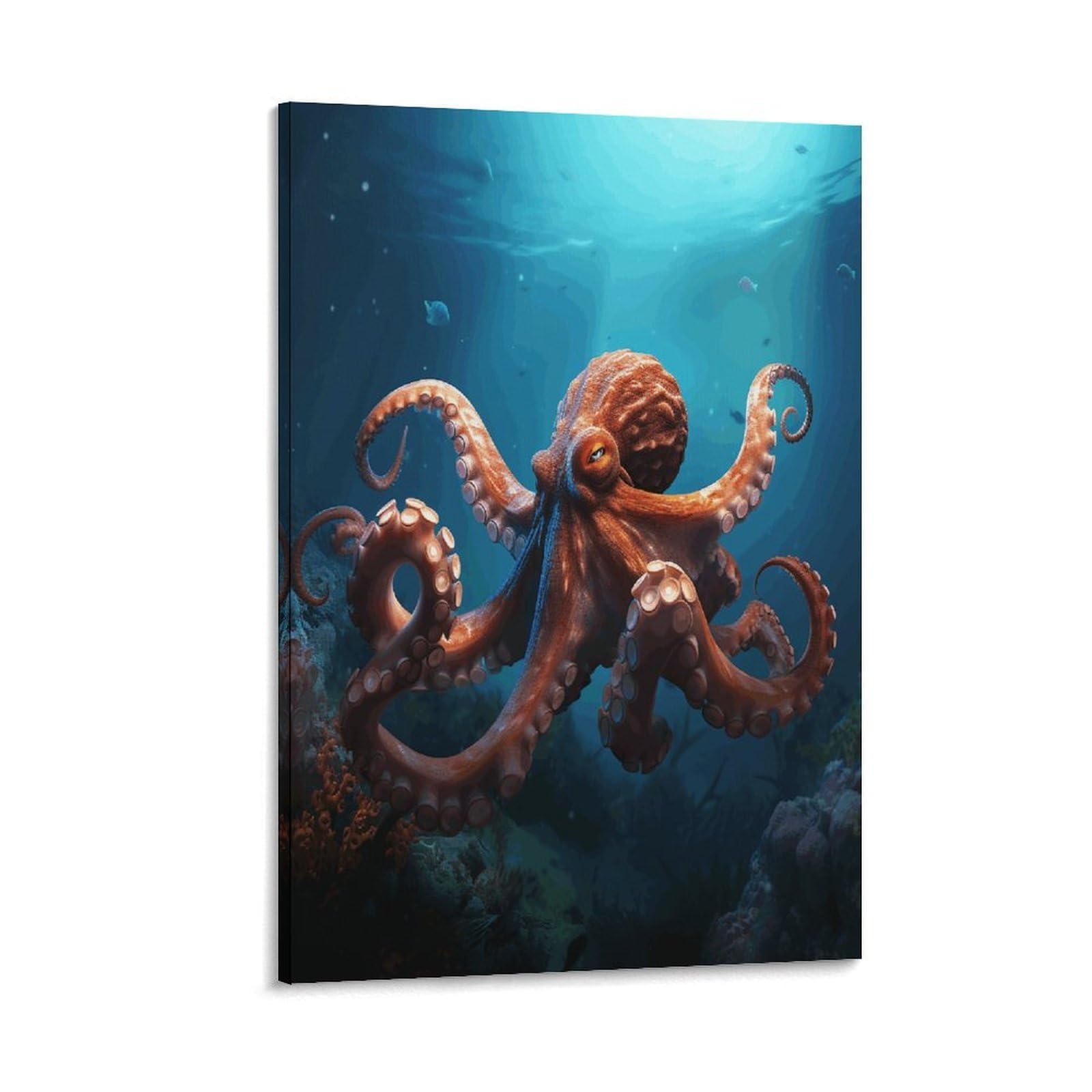 VstaDank Ocean Animal Octopus Canvas Wall Art on Canvas Prints Artwork Exquisite Decor Artwork Hang Wall Picture Hangable Decor Painting Picture Printed Poster Art for Home Decor 08x12inch(20x30cm)