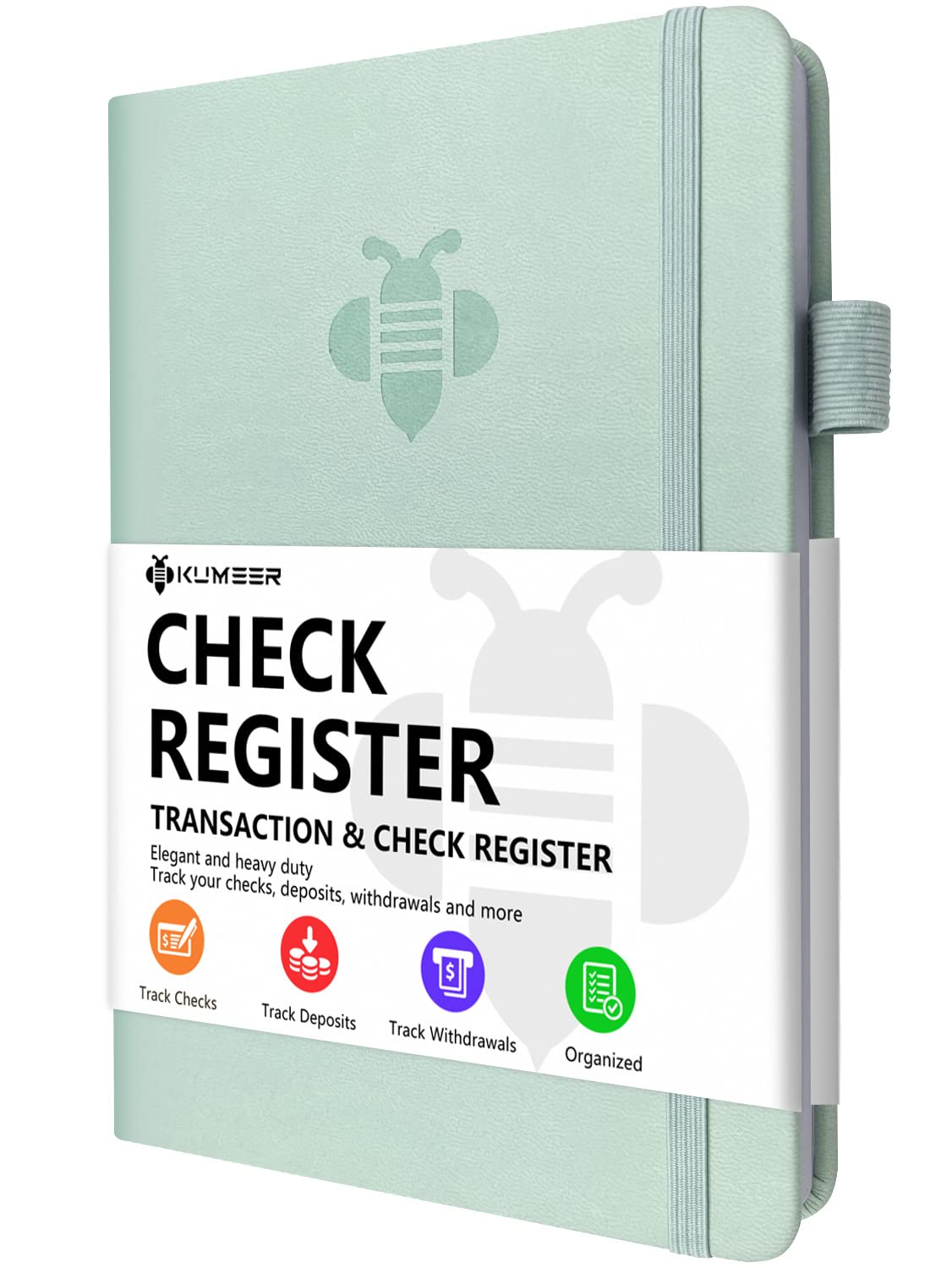 Carnet de chèques rigide avec registre de transactions 13,2x19,3cm - 7