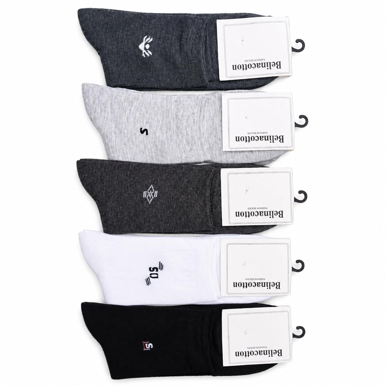 Men's Cotton Crew Socks Pack of 5 | Soft Breathable Stretchable Elastic Casual & Formal Socks | Multi-Color Daily Wear Socks for Office, Sports & Everyday Use-image-12