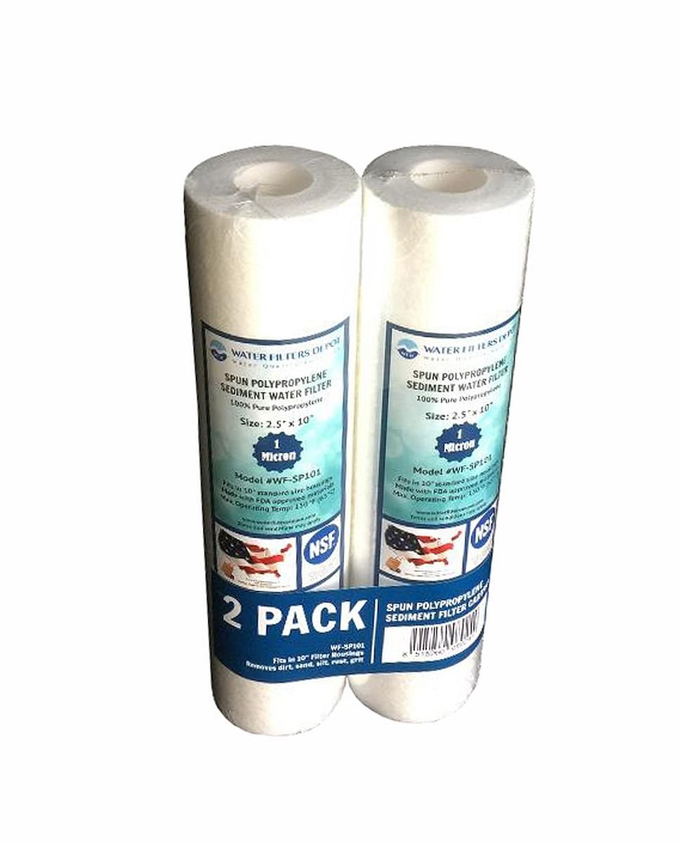WFD WF-SP101 2 5x10 1 Micron Sediment Water Filter Cartridge Spun Polypropylene Fits in 10 Standard Size Housings — view 3