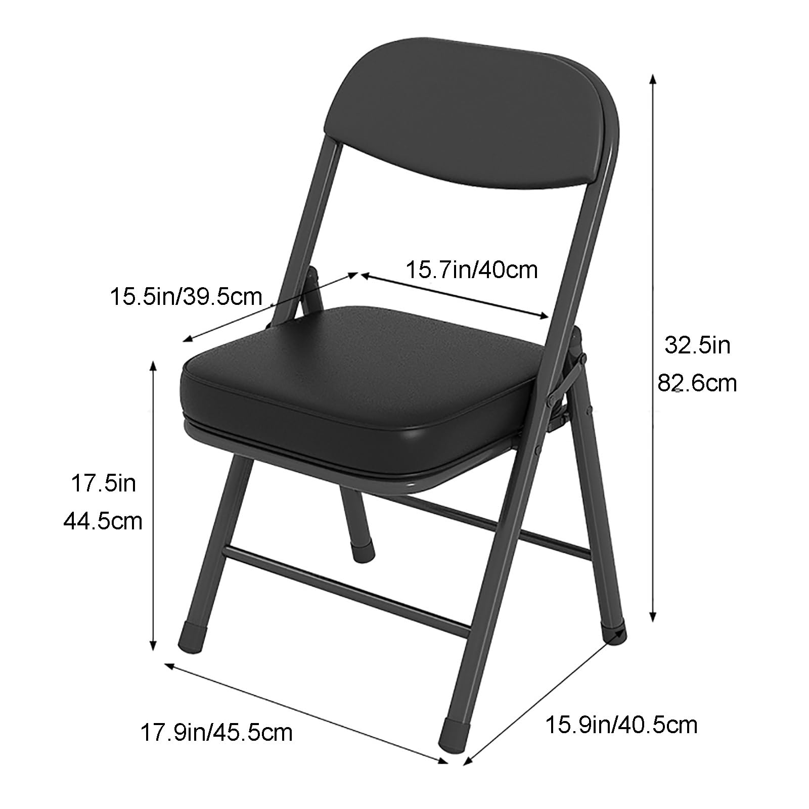 Sedie pieghevoli portatili con seduta imbottita, design spesso imbottito per casa, esterni ed eventi, gambe robuste color argento, facili da riporre e trasportare