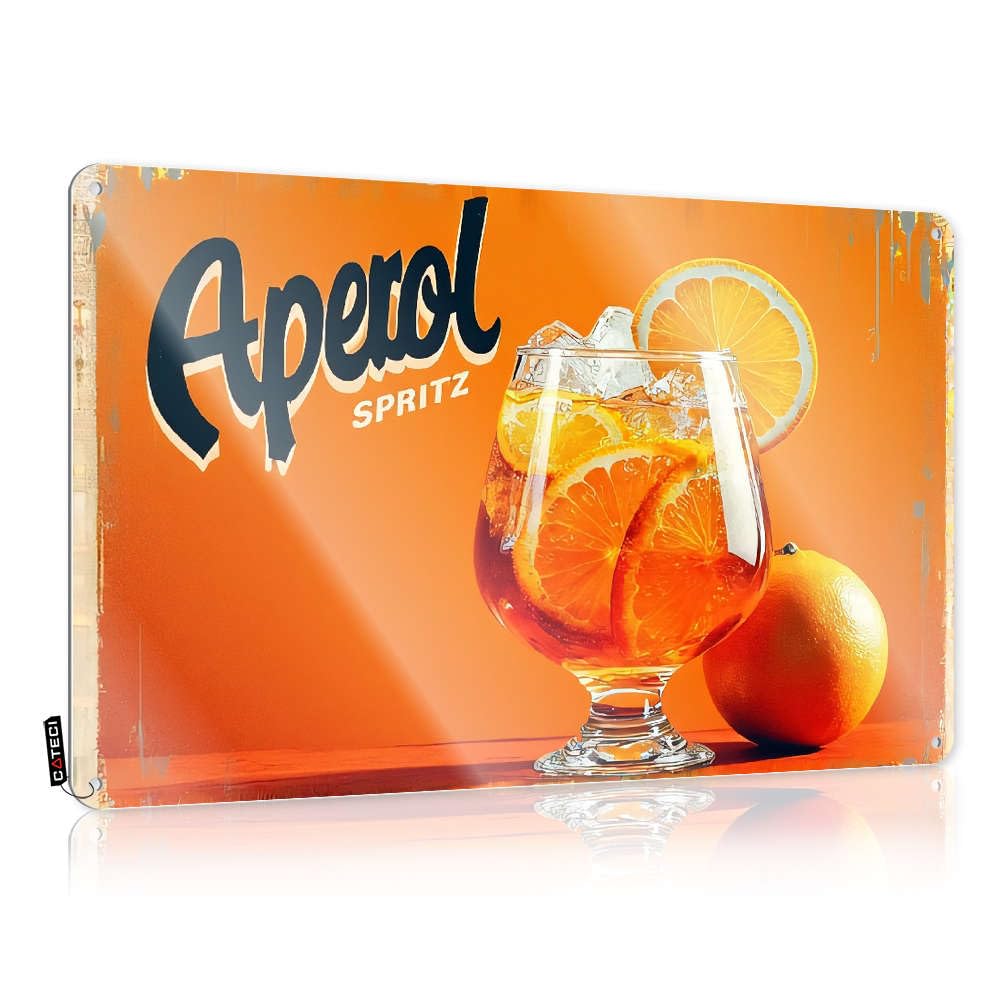 Fzfn Colour Aperol Spritz With Orange Slices In A Glass. Reusable Round - Love Decor Decorations Wall Art Decoration(30X40cm)