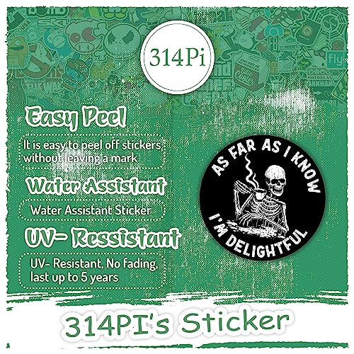 314Pi 3Pcs) As Far As I Know I'M Delightful, Funny Skeleton Stickers, Mental Health Awareness Stickers, Water Assistant Die Cut Sticker For Laptop Phone Water Bottle Skateboard thumb #2