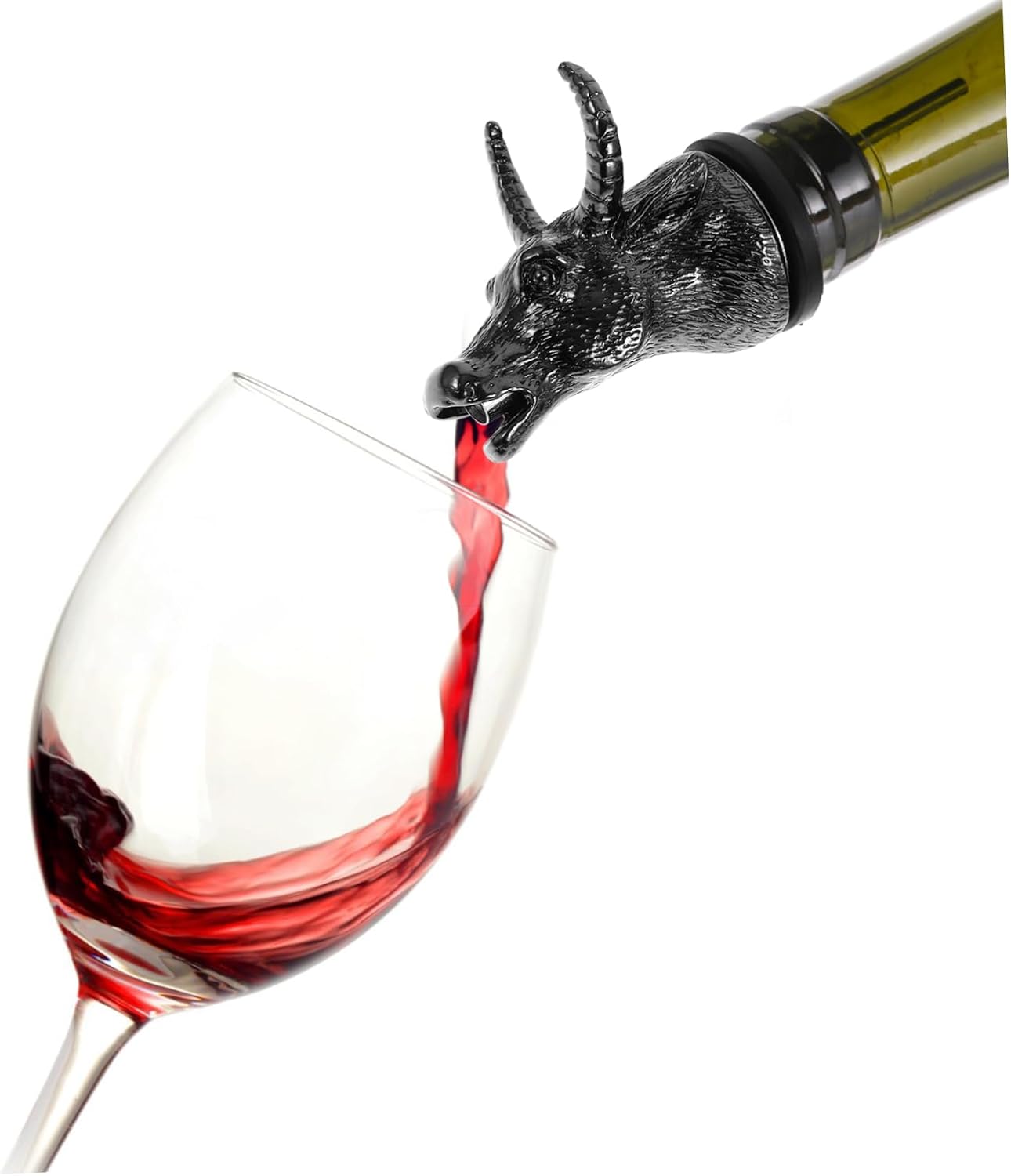 Garneck Funny Wine Pourer Spouts Animal Head Wine Bottle Aerator for Parties Special Occasions Niutou Jiuzui