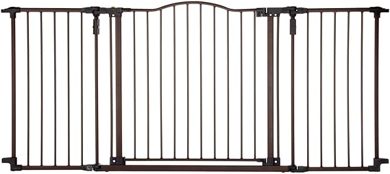 Toddleroo by North States - Deluxe Décor Safety Gate: Extra Wide Baby Gate - Adjustable 38.3 to 72 Inches Wide - 30 Inches Tall - Matte Bronze