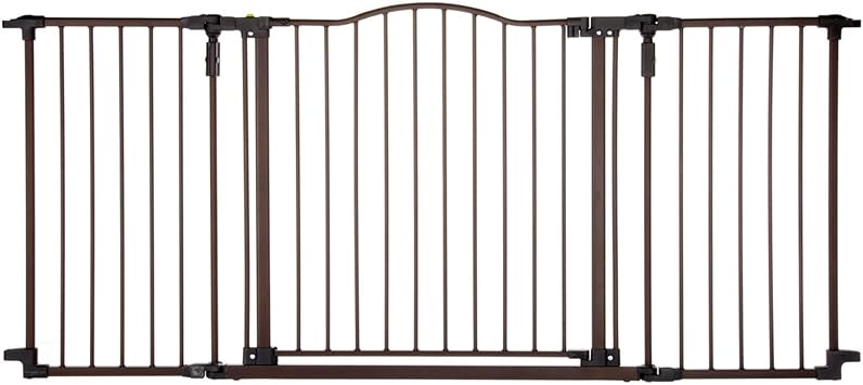 Toddleroo by North States - Deluxe Décor Safety Gate: Extra Wide Baby Gate - Adjustable 38.3 to 72 Inches Wide - 30 Inches Tall - Matte Bronze