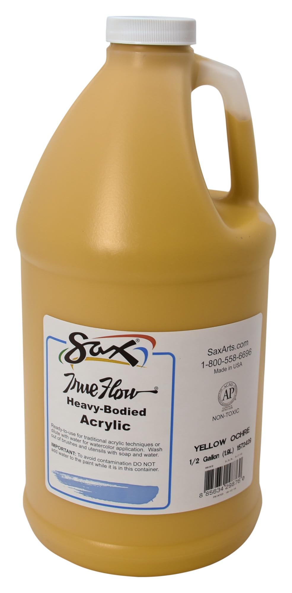 Sax True Flow Heavy Body Acrylic Paint, 1/2 Gallon, Yellow Ochre - 408506