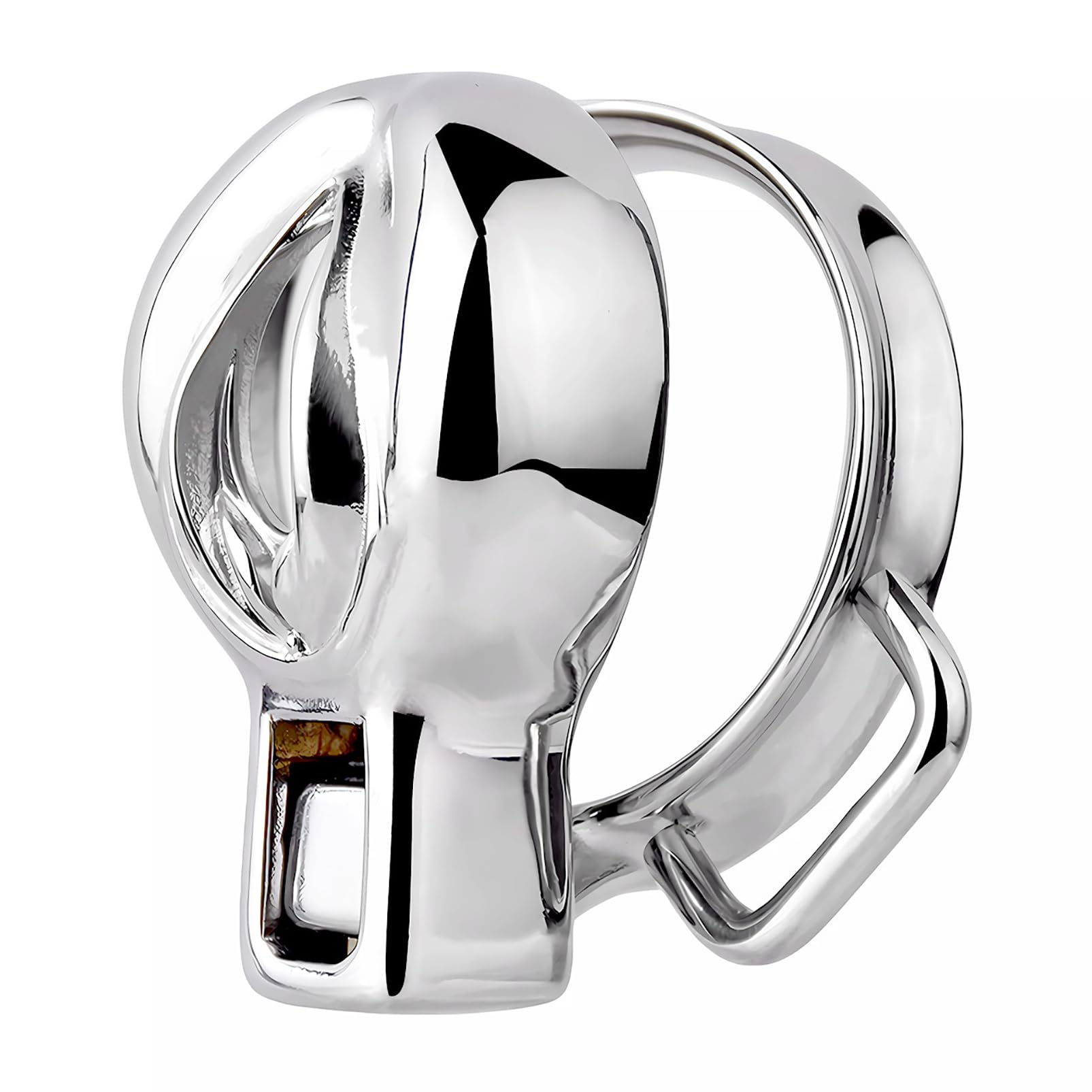 SeLgurFos Jaula de Castidad Invertida Imitación Mujer Vagina Sissy Cock Cage BDSM Juguete Sexual Cinturón de Castidad Hombres Jaula de Pene de Acero Inoxidable con Cinturón de Cuero (45mm)