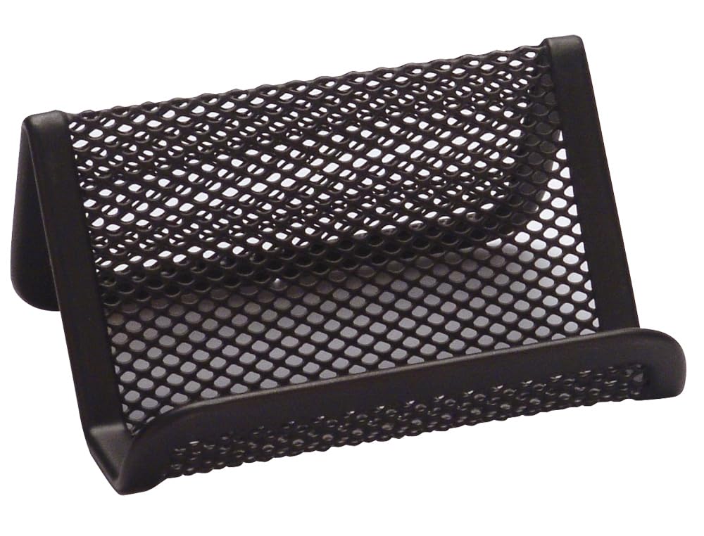 Q-Connect KF04728 Portatarjeta Metálico Negro 11X7,5X5 Cm