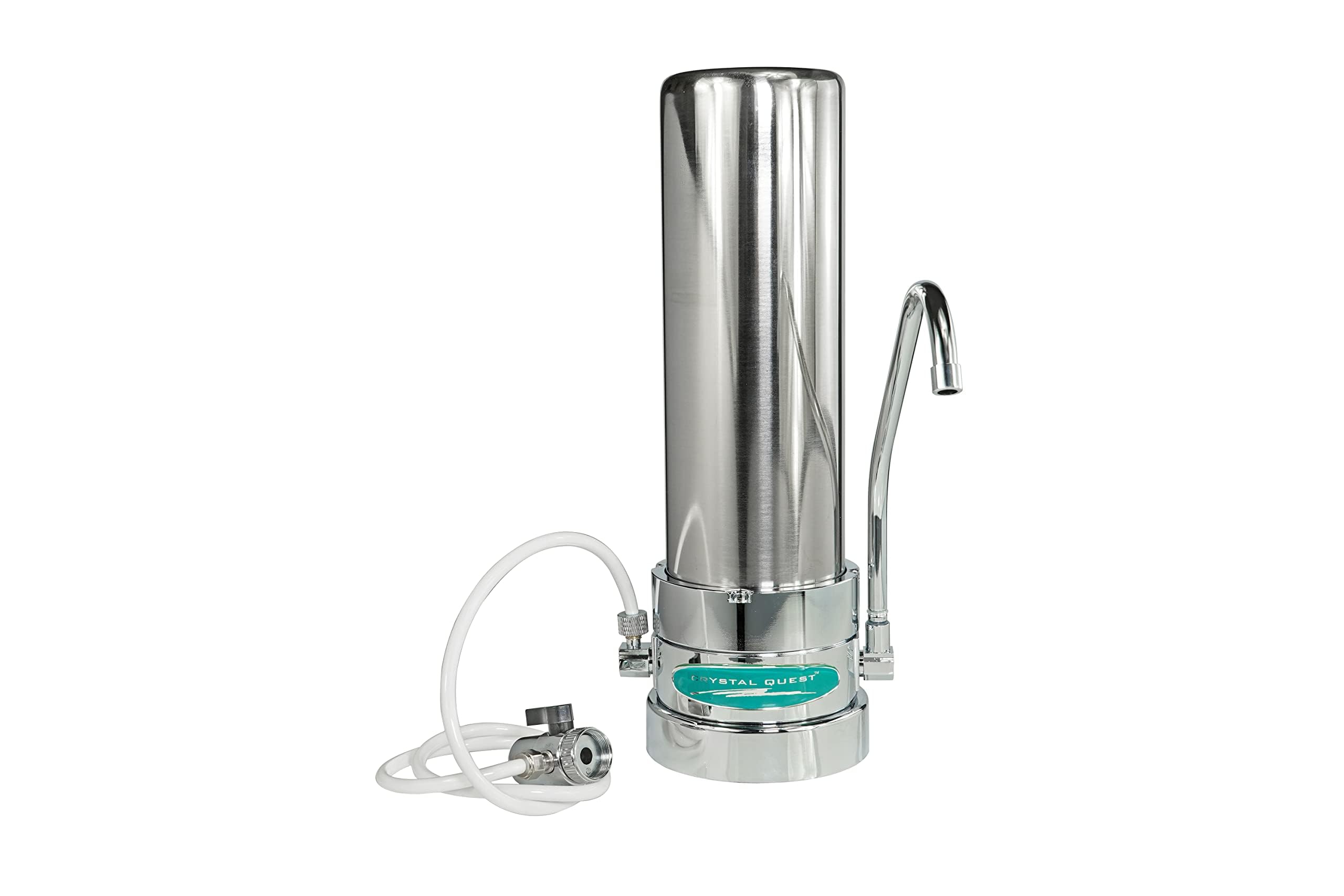 Smart Countertop Water Filter System | Crystal Quest (Single, Stainless Steel)