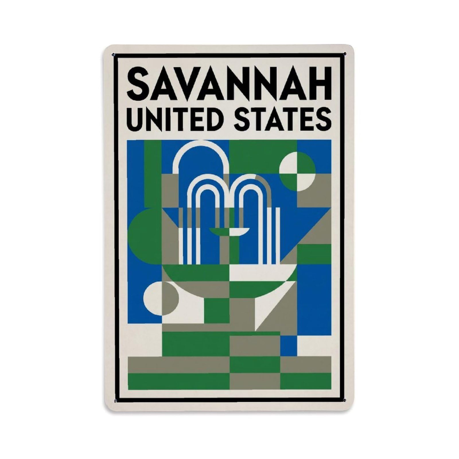 Xanthor Style Vintage Usa Savannah Travel Metal Tin Sign