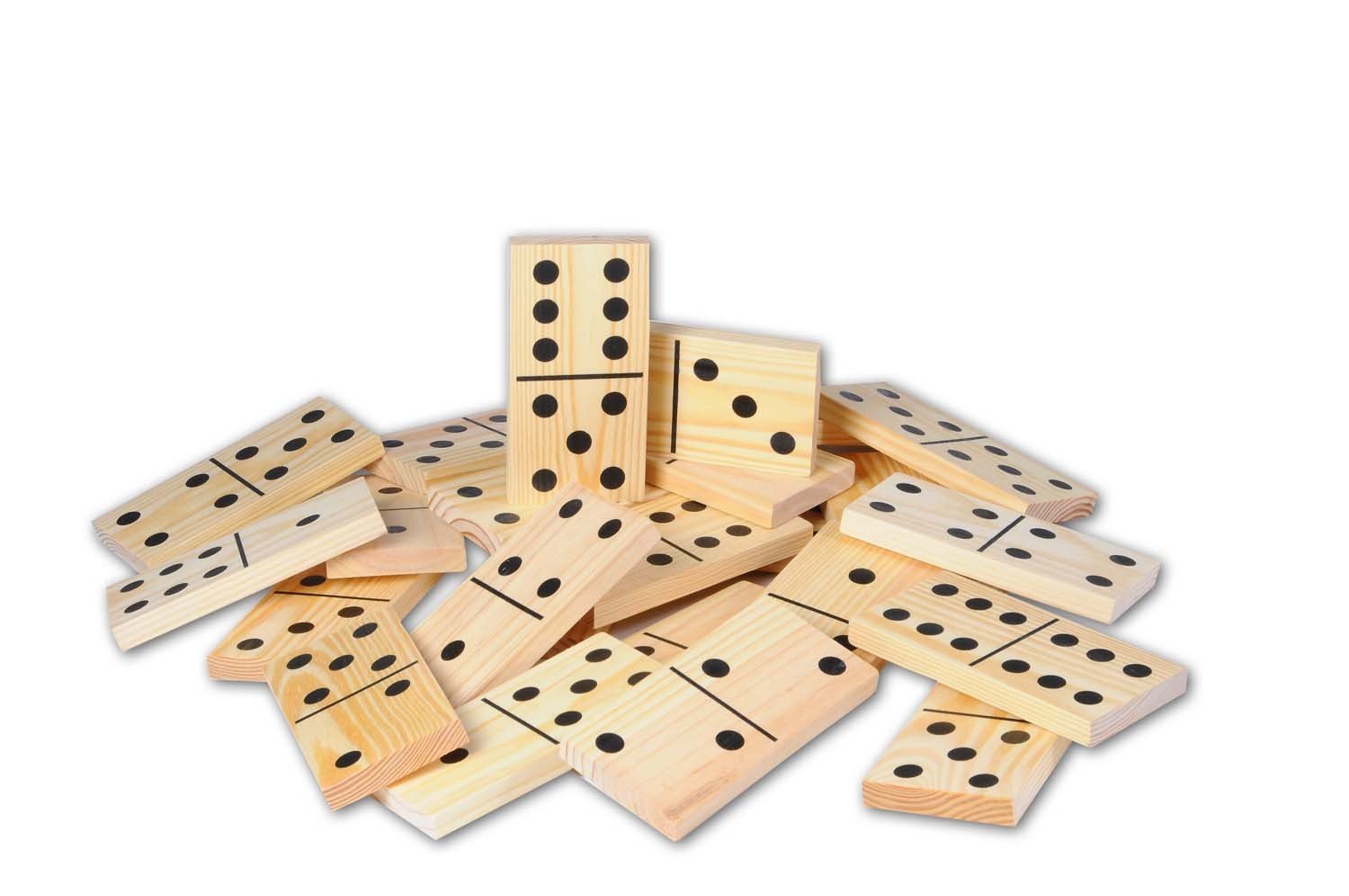 Engelhart Juego De Dominó Jumbo XL - 28 Fichas De Madera De 15x7.5 Cm, Ideal Para Jugar Al Aire Libre O En Casa, Juguete De Habilidad Para Toda La Familia