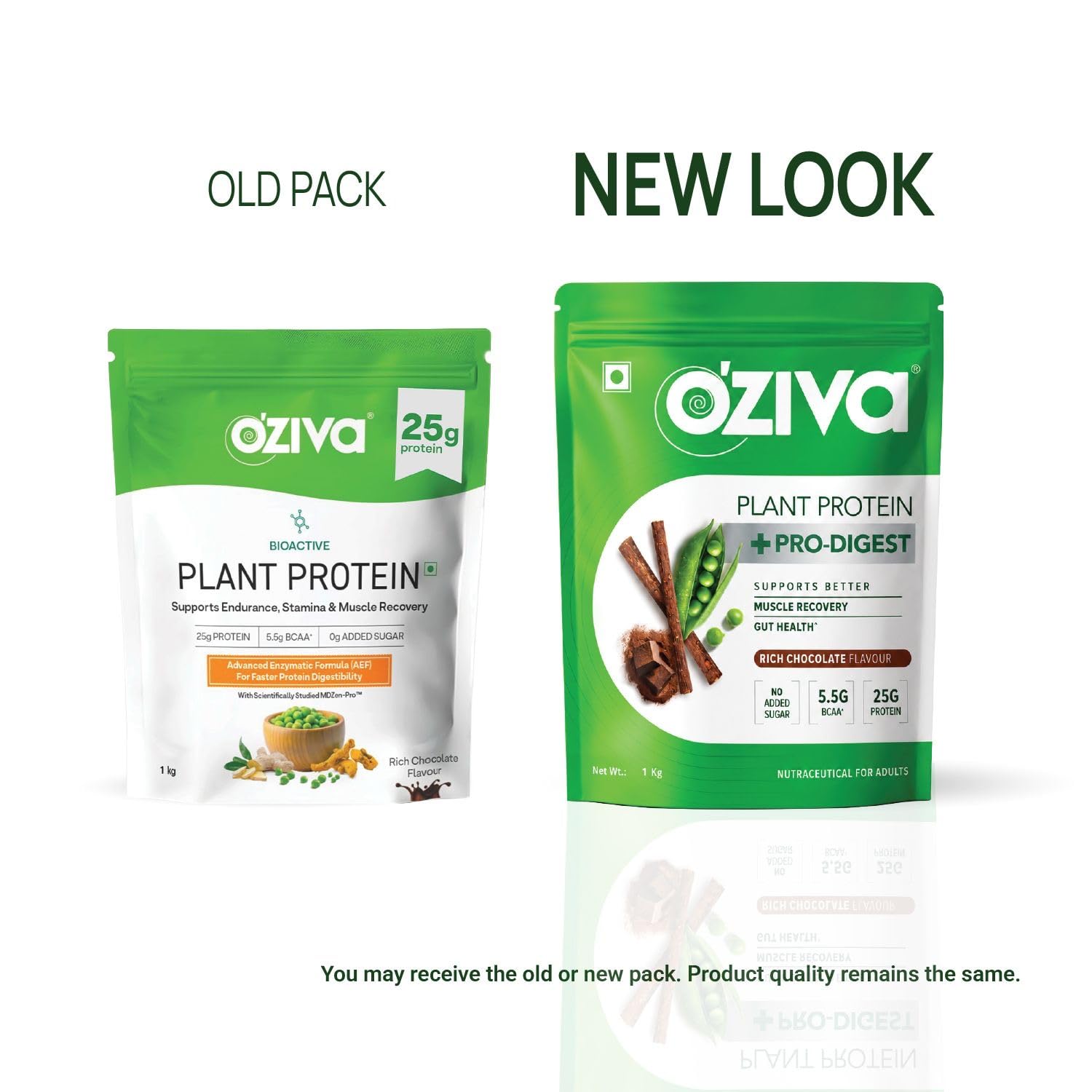 OZiva Plant Protein + Pro-Digest | 25g Protein | Chocolate Flavour |1 kg — Amazon image 2