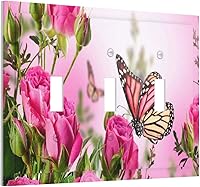 Vista 61 de Cubierta de interruptor de luz rosa brillante con purpurina de 1 banda, sin dispositivo, placa de pared en blanco decorativa para adolescentes