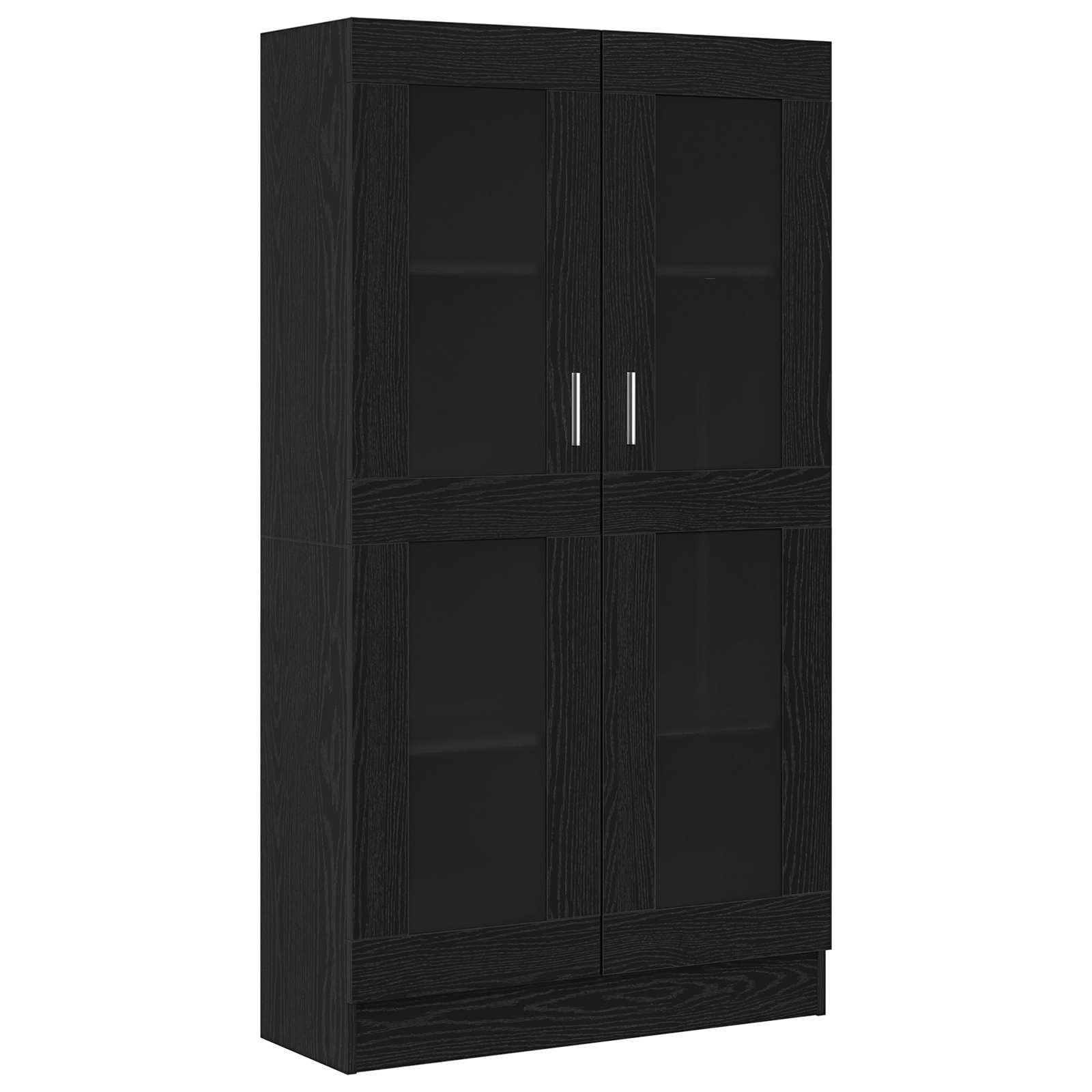 Libreria a 4 ripiani, 82,5 x 30,5 x 150 cm, in legno con ante in vetro