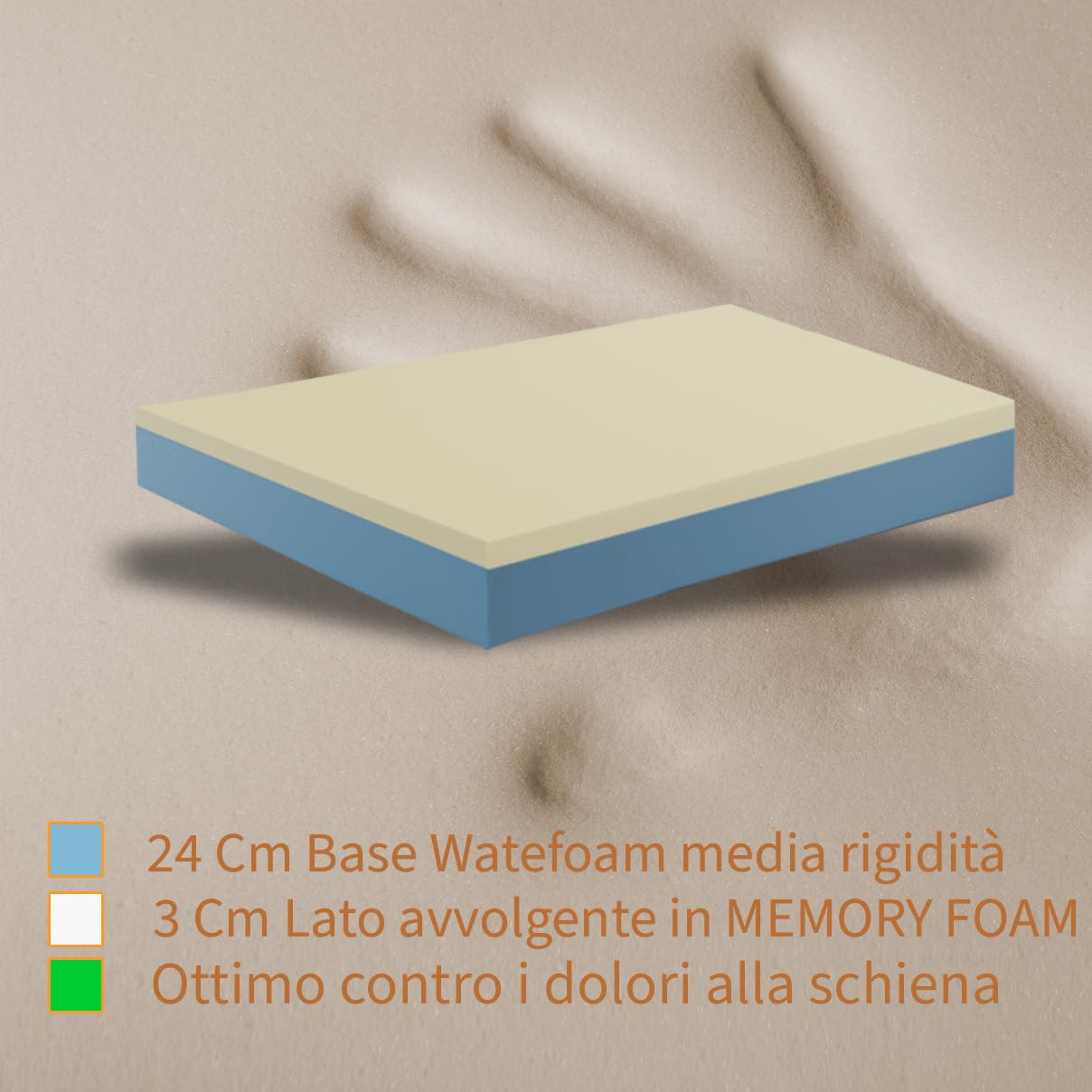 Colchón de espuma viscoelástica individual 95 x 200 cm, colchón semirrígido ortopédico contra el dolor de espalda, 30 cm de alto | Colchón viscoelástico que no se calienta con relleno hipoalergénico –