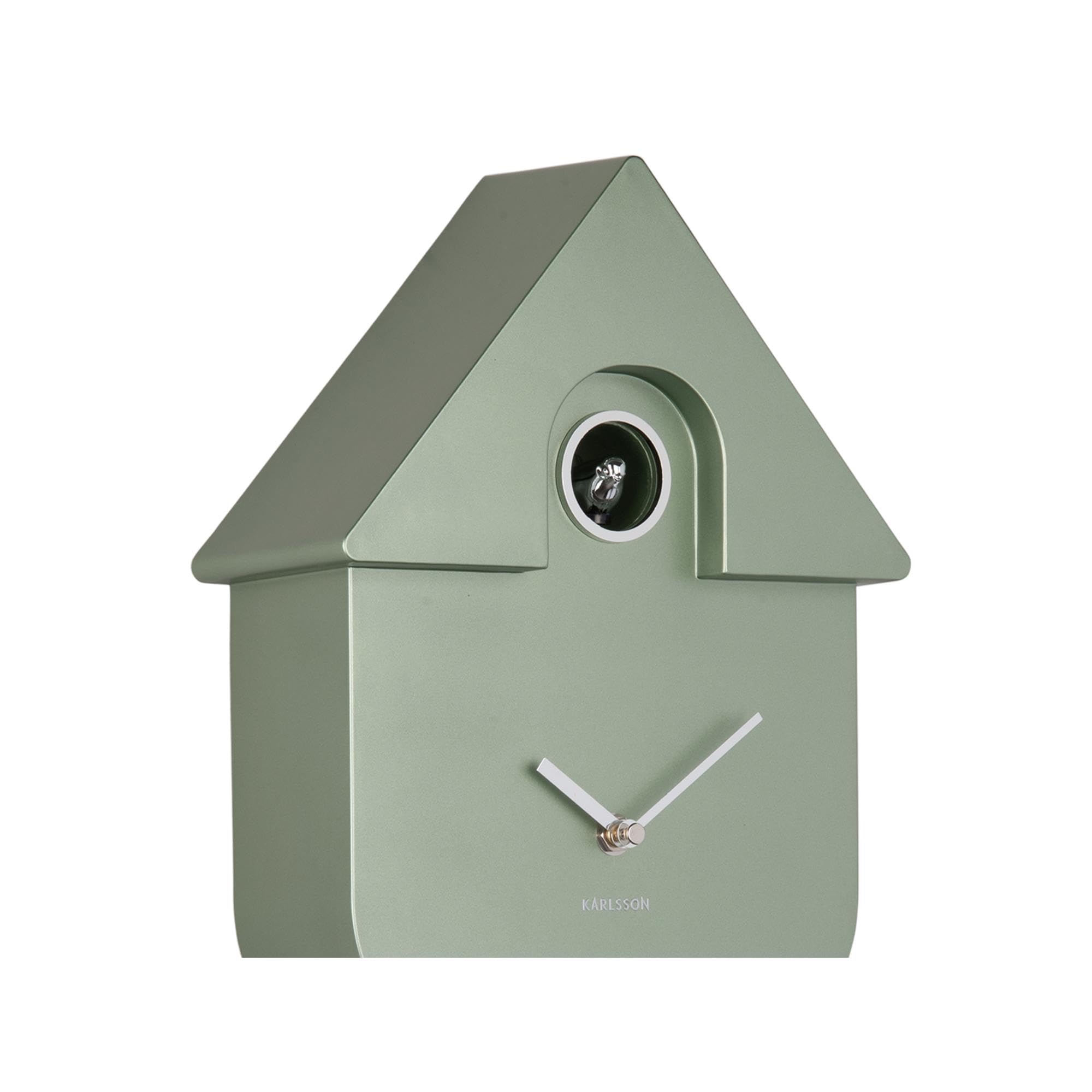 Karlsson [DL] Horloge Murale Moderne Cuckoo ABS métallique Vert Jungle | Rectangle - Thermoplastique - Horloges de salon - Bureau - Chambre à coucher