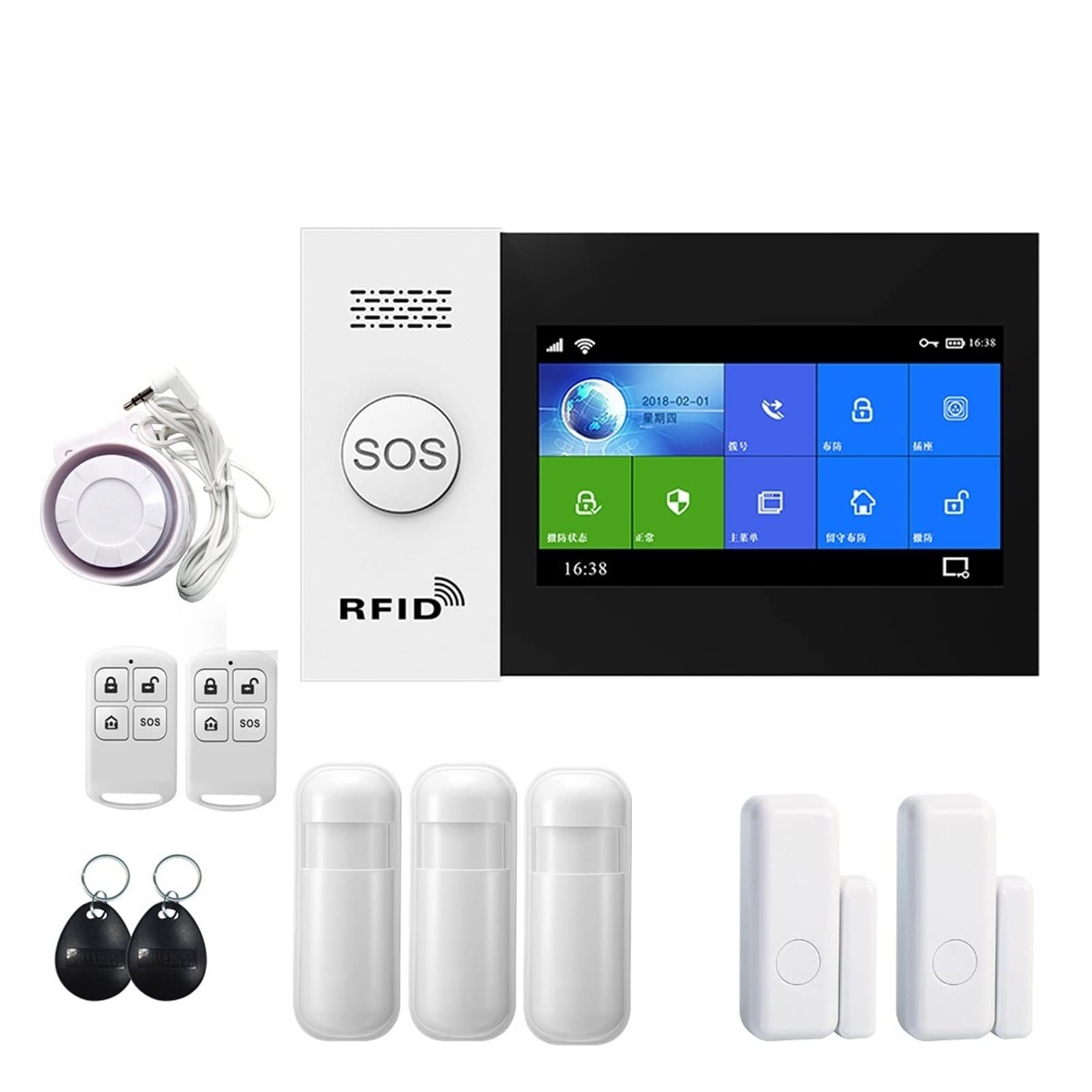 CUDTAPI Alarm Systems Security Home Gsm With Motion Sensor Tuya Life Work(E)