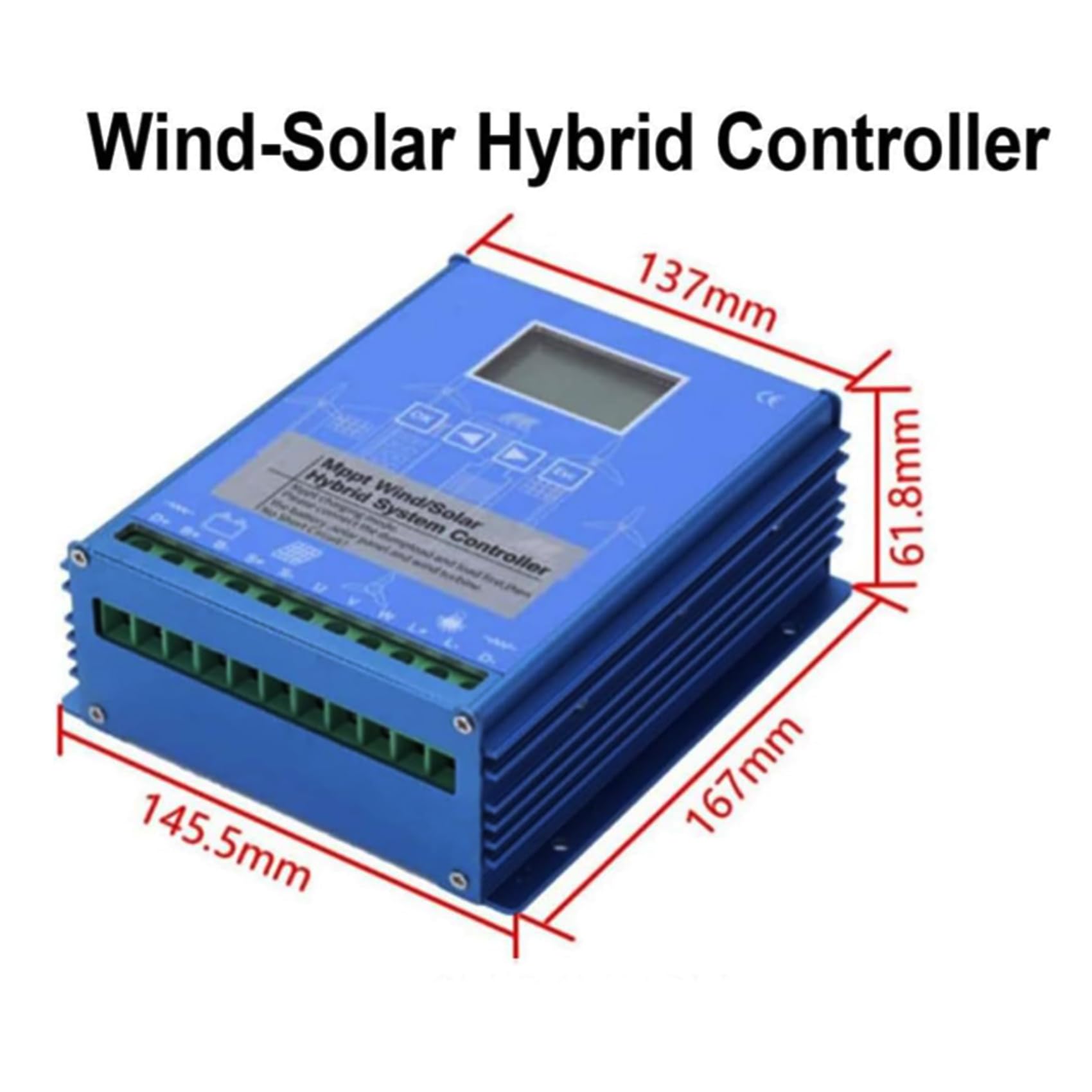 Hybridowy kontroler ładowania wiatrowo-słoneczny MPPT 5000W, Wiatr 3000W, Słoneczny 2000W, automatyczny kontroler hybrydowy 12/24V/48V z wyświetlaczem LCD