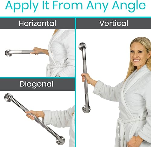 Miniatura 7 de Vive Barra de agarre para bañeras y duchas (texturizada)  Barandilla de seguridad para baño para personas mayores para personas mayores  Asa de