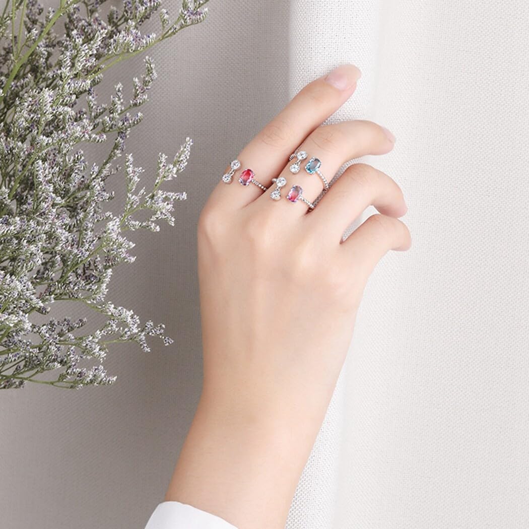 Anillo de joyería para mujer: accesorio de dedo midi ajustable con diamantes de imitación, Metal no precioso