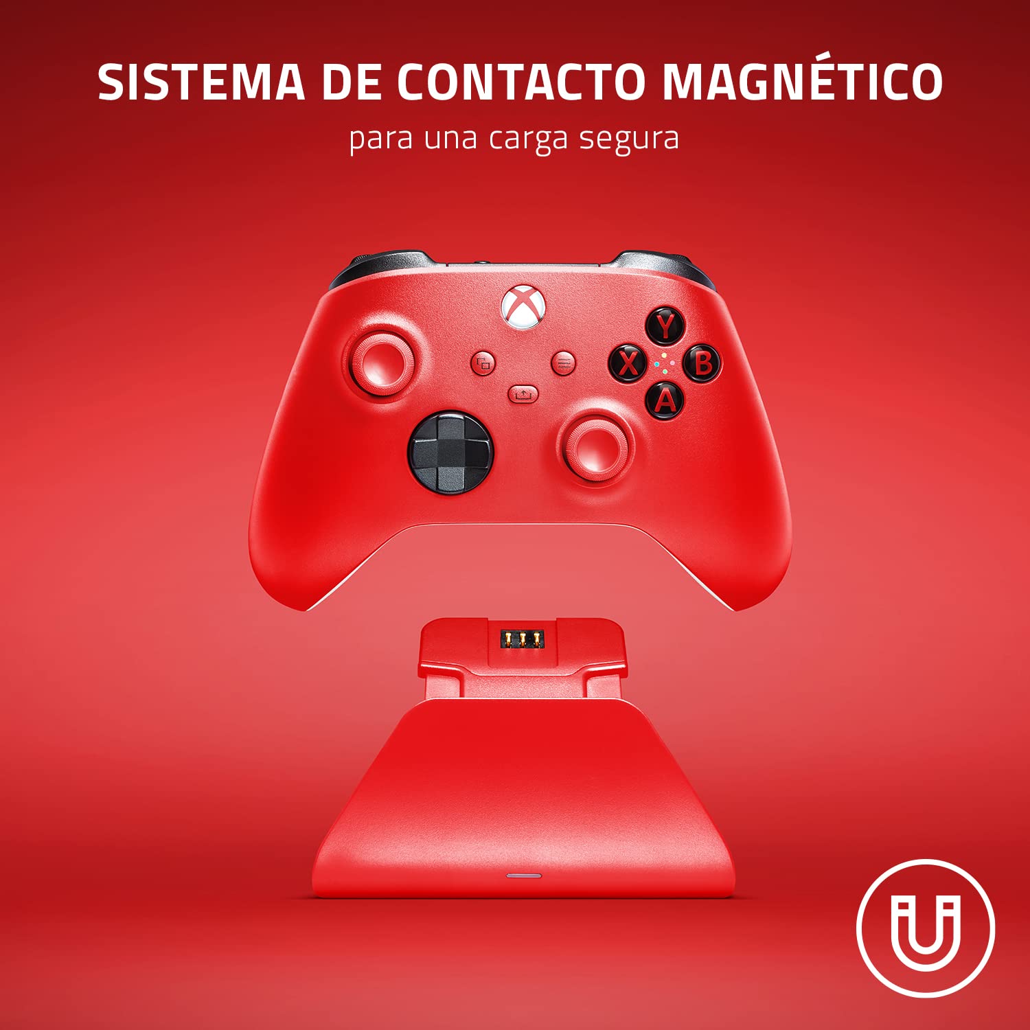 Razer Universal Quick Charging Stand (Pulse Red) - Soporte de carga rápida para los mandos de Xbox (carga rápida, compatibilidad universal para mandos nuevos y antiguos) Rojo