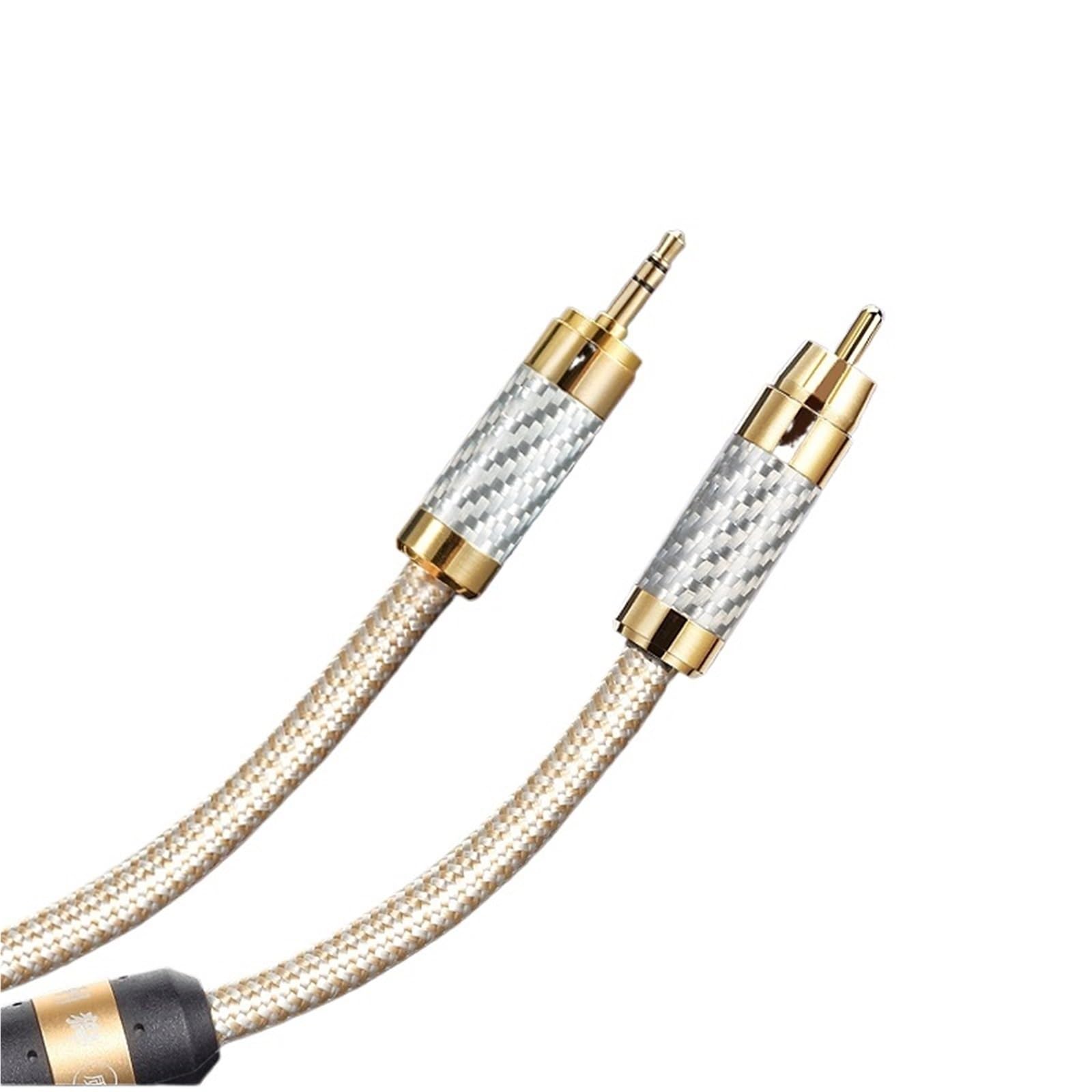 Kabel Mini Jack 3,5 mm do audio do telefonu komórkowego, słuchawek, laptopa, TV, DVD, wzmacniacza, soundbox posrebrzany kabel (1 m)