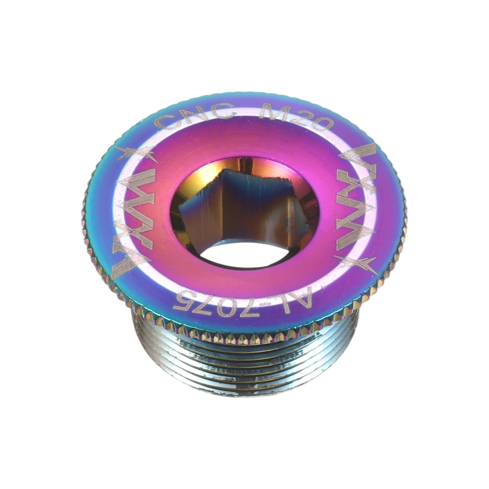 sourcing map Crank Cover Screw M20 Aluminum Alloy Bicycle Crank Fixing Bolt Crankset Arm Chainwheel Screws for Mountain Road Bike, Colorful