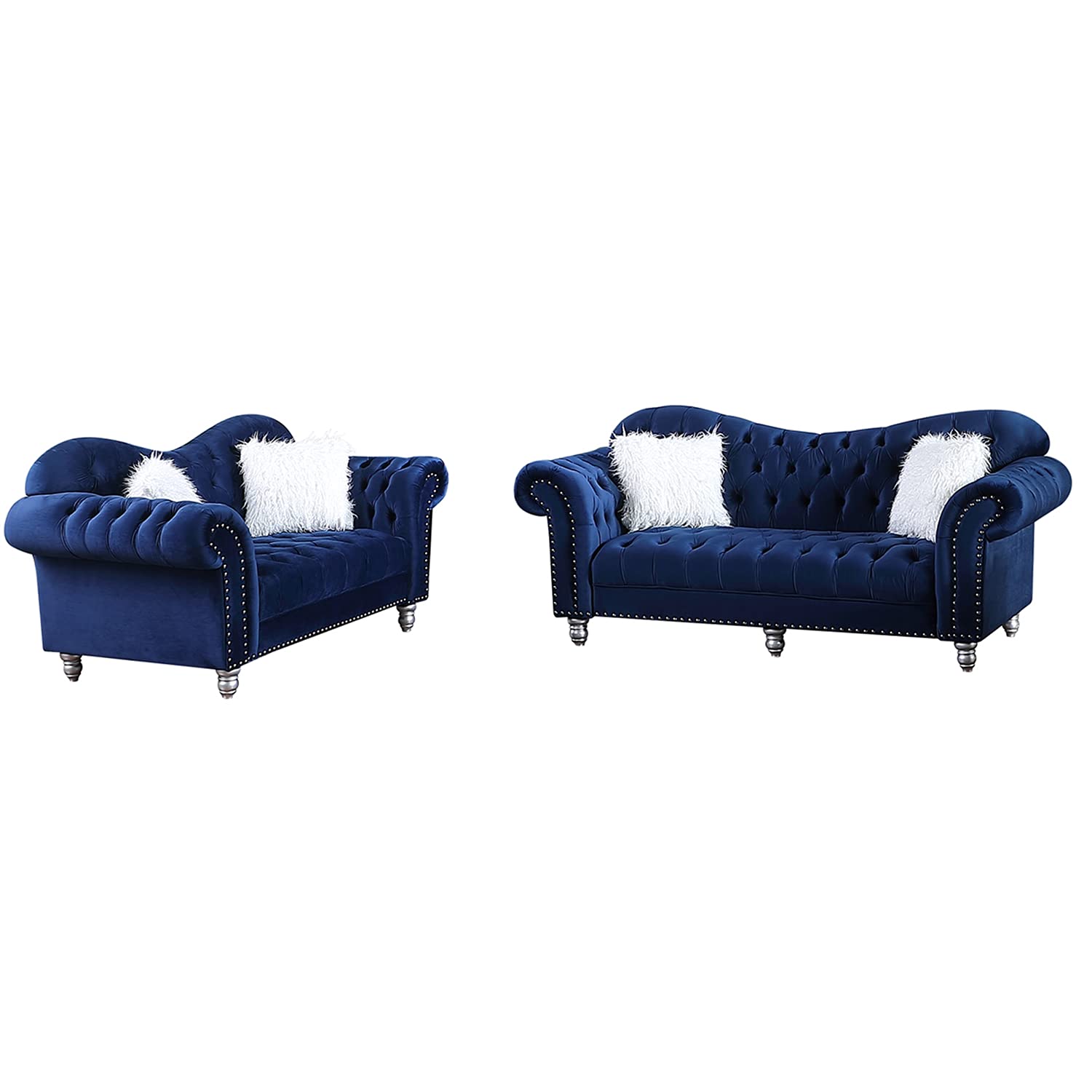 Morden Fort Luxury Classic America Chesterfield Tufted Camel Back Armchair Living Room Loveseat, Sof
