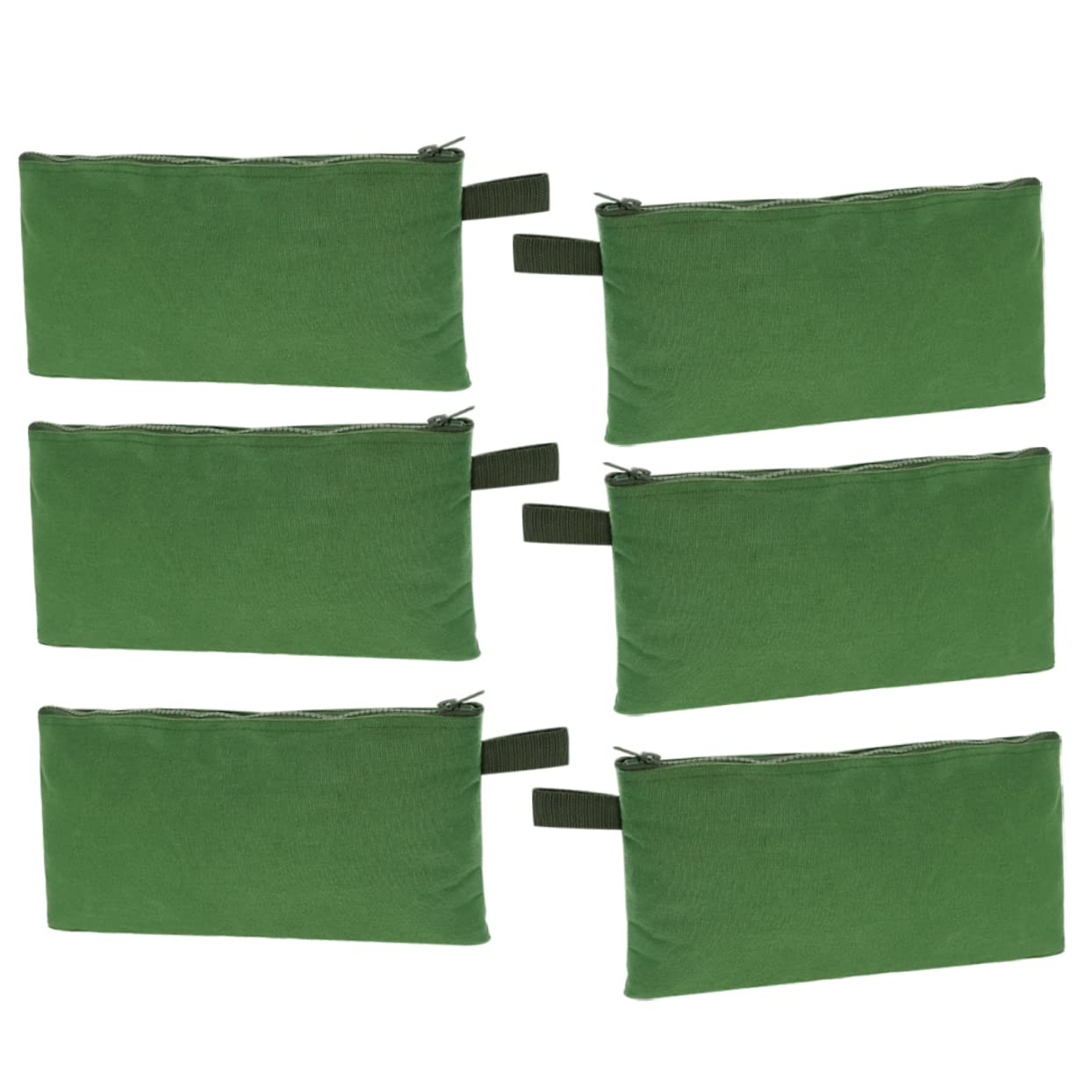 Bolsa para Herramientas de Lona Verde Cremallera, 6 Unidades