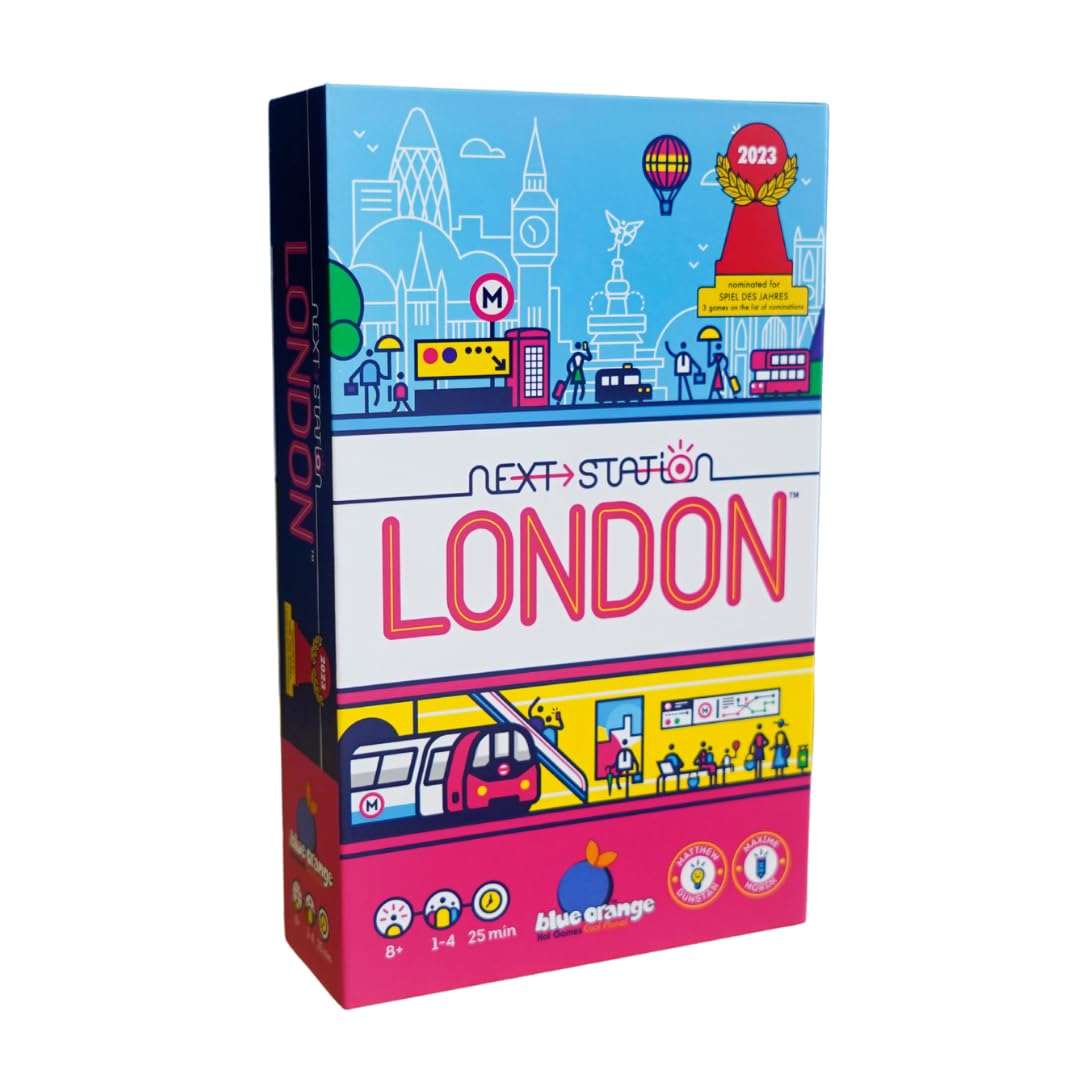 Blue Orange Games Next Station London Board Game - Family or Adult Strategy Flip and Write Game for 1 to 4 Players. Recommended for Ages 8 & Up. Spiel Des Jarhes 2023 Game of The Year Nominee.