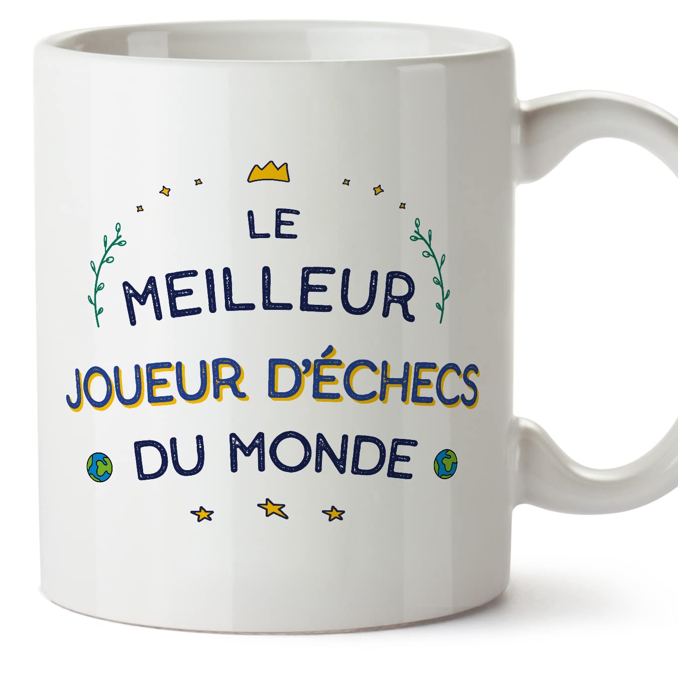 MUGFFINS Chess Player Man Mug - in French - Meilleur du Monde - Funny Gift for Colleagues - Ceramic 11oz Mug — image 1