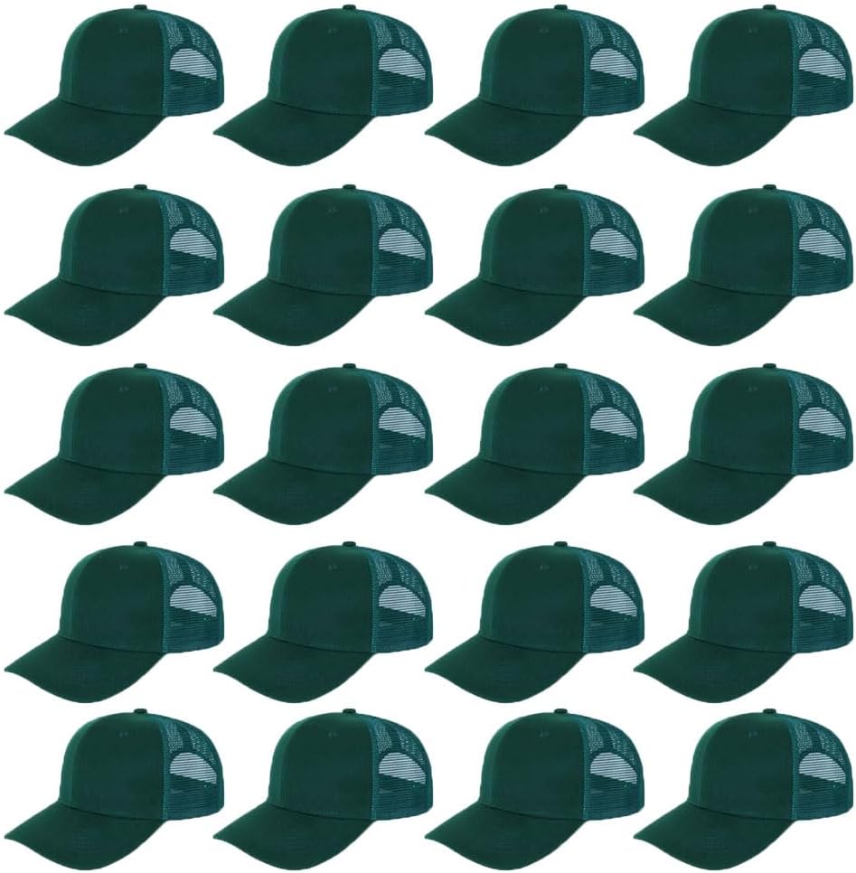 ZH 20 Pack Blank Mesh Trucker Hats, Bulk Baseball Caps Adjustable for Men and Women, Wholesale Plain Snapback Caps image 5