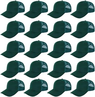 ZH 20 Pack Blank Mesh Trucker Hats, Bulk Baseball Caps Adjustable for Men and Women, Wholesale Plain Snapback Caps