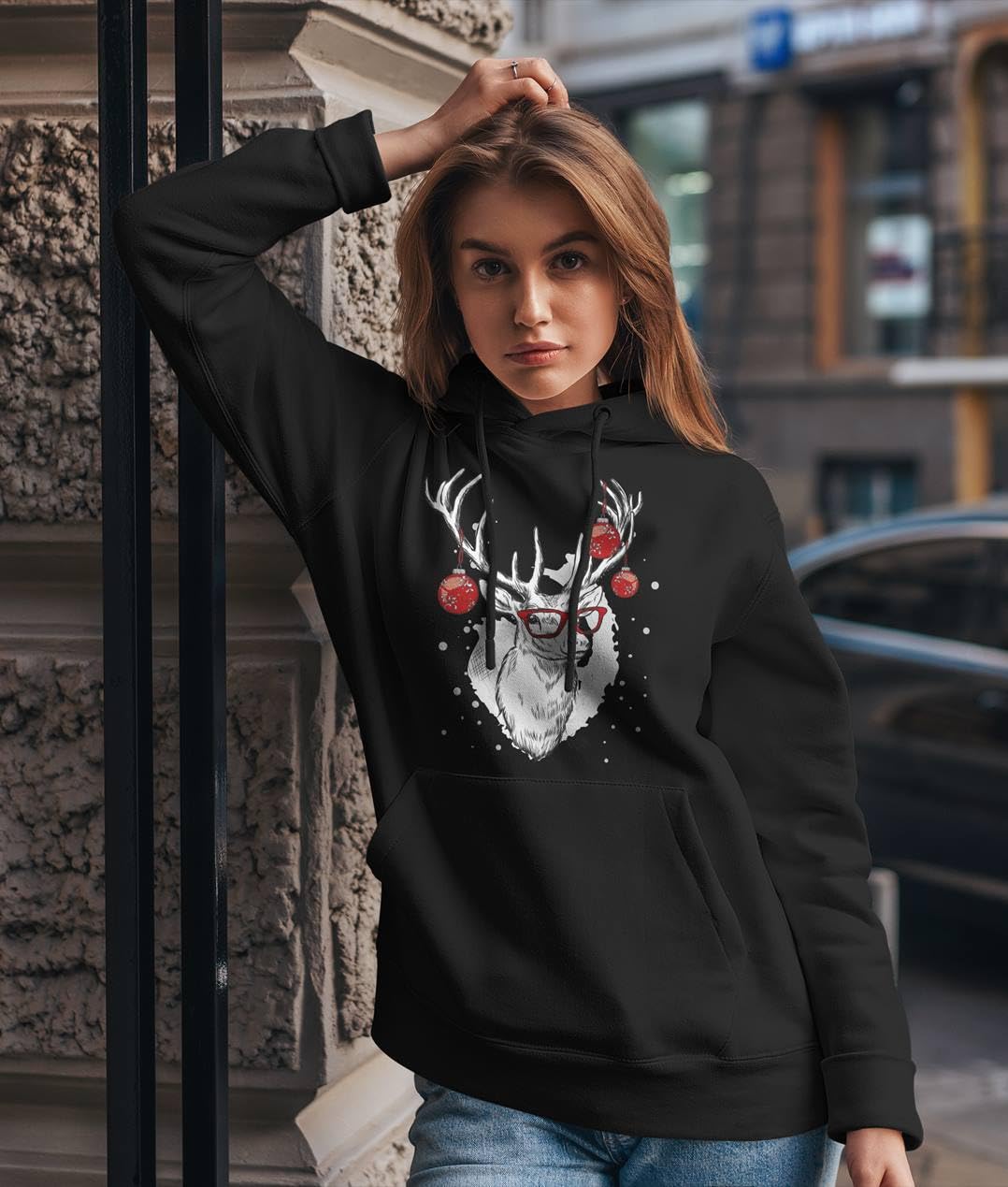 Tassenbrennerei Hoodie - Weihnachtspullover - Cooler Elch Pullover mit Weihnachtsmotiv - für Nikolaus, Weihnachten - Herren & Damen