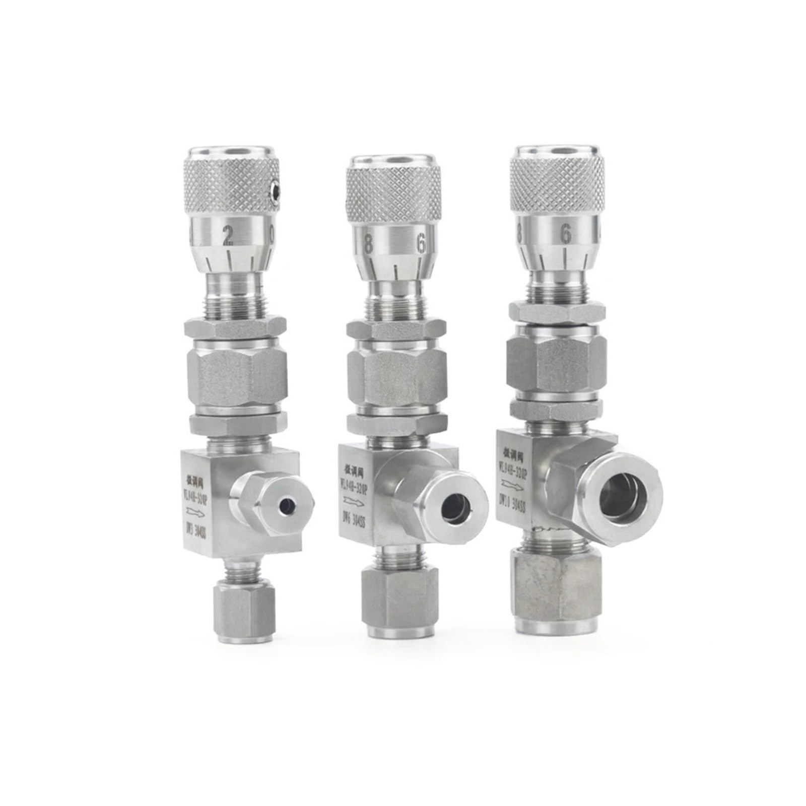 3/4/6/8/12mm 1/16 "1/8" 1/4 "3/8" válvula de aguja de acero inoxidable 304 válvula dosificadora reguladora de flujo Micro controlador de Gas(3mm,HIGH PRECISION-ELBOW 90 DEGREE)