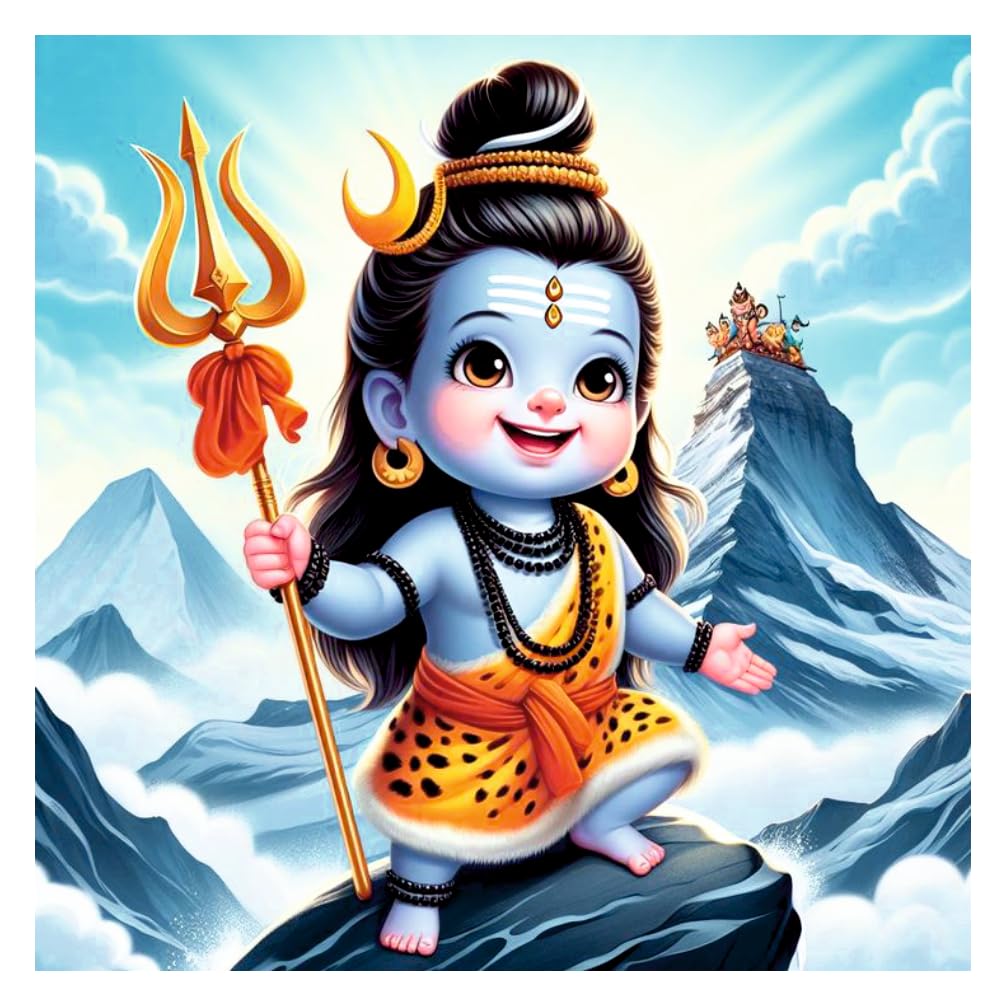 Akki Wold God Little Cute Bhole Sanker Nath ji Wall Poster for Livng Room, Kids Room, Office (Size - 46CM X 46CM) (B0CWDF582C) Amazon Price History, Amazon Price Tracker