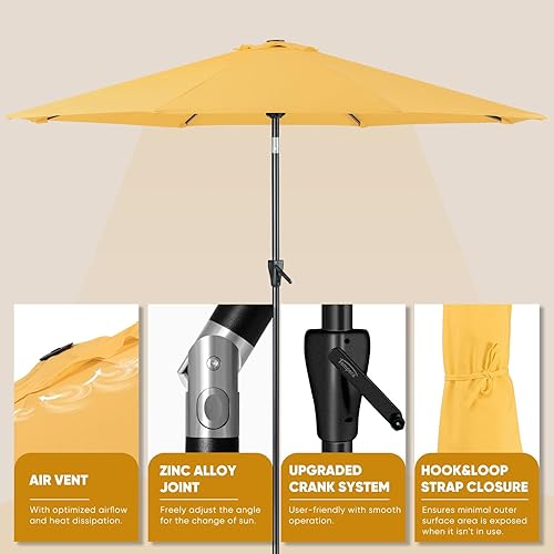Miniatura 59 de Tempera Patio Market Outdoor Table Umbrella with Push Button Tilt and Crank,Large Sun Umbrella with Sturdy Pole&Fade resistant canopy,Easy to set