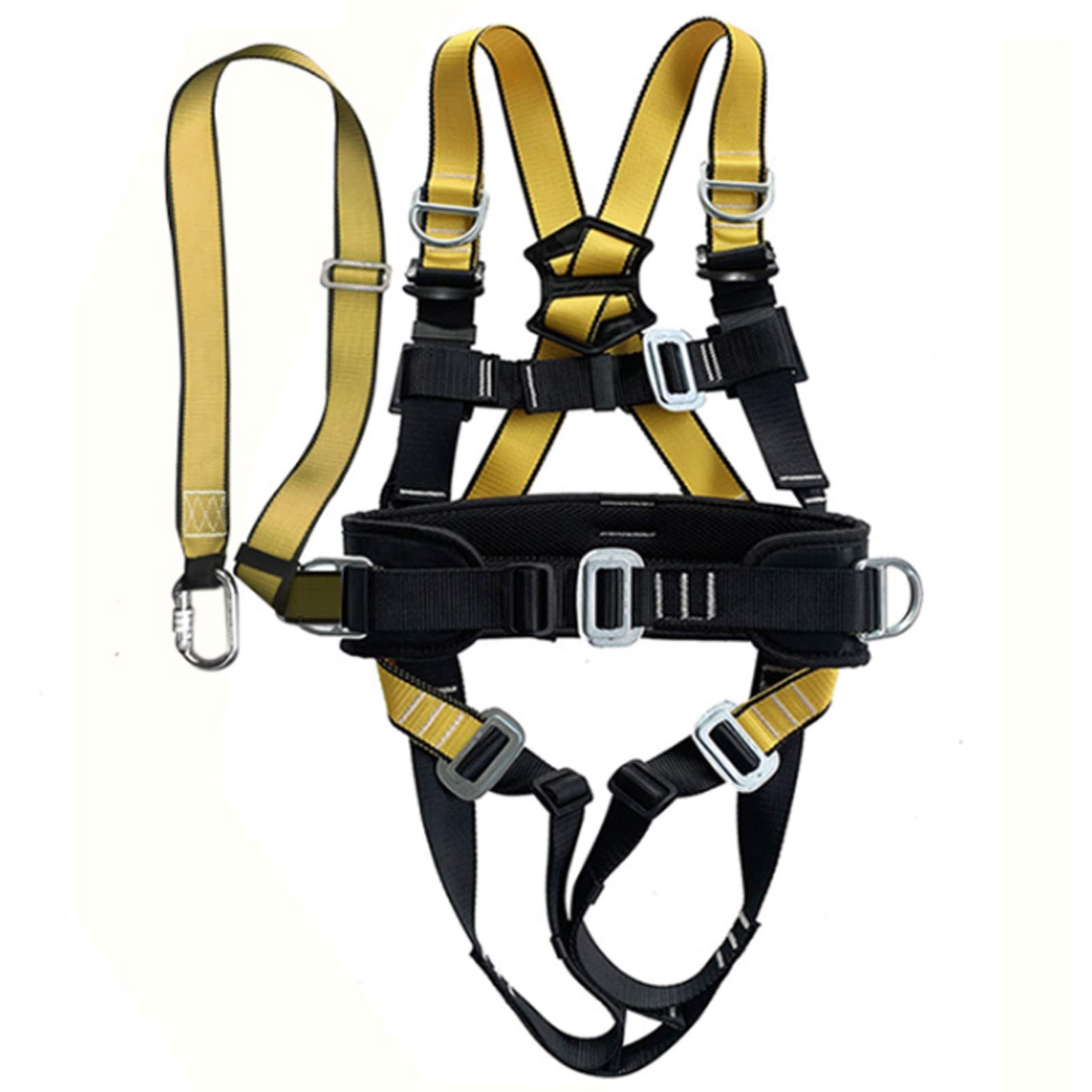 SwaYve Arnés de Seguridad, Kit de Detención de Caídas, Arnés de Cuerpo Completo Arnés de Caída de 5 Puntos, con Anillo en D Trasero, Cuerda de Seguridad de Protección Contra Caídas/D