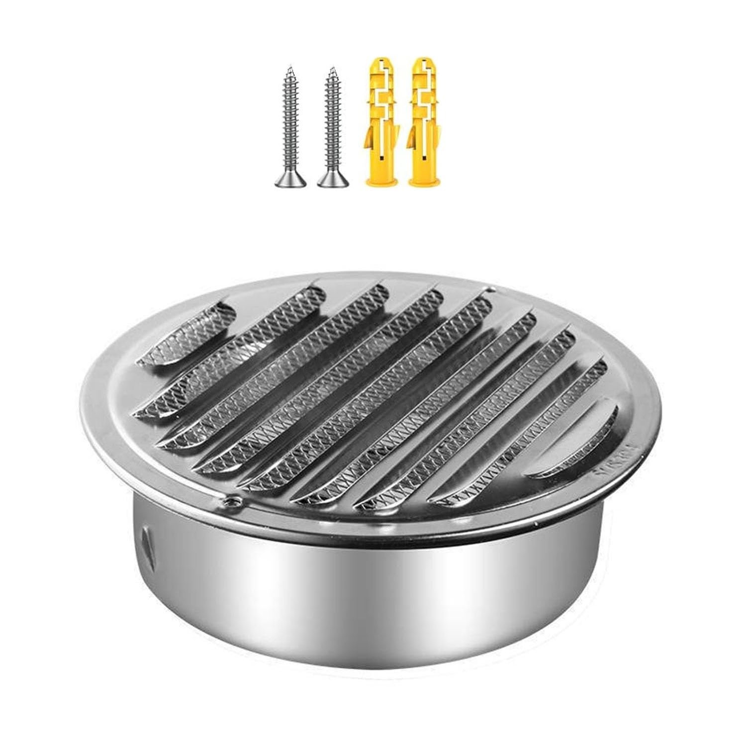 Grilles de Ventilation Ronde Exterieur, 100mm 150mm 200mm Grille d'aération Grille Aération en Acier Inoxydable pour Garage, Cuisine, Salle de Bain(300mm)