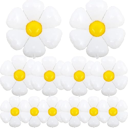 Miniatura 1 de Globos de margarita, 12 globos de flores blancas boho, decoración de fiesta para cumpleaños, boda, fiesta, decoración para suministros temáticos