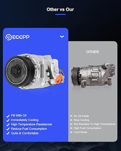 Miniatura 8 de ECCPP AC compresor con embrague CO 11328C 2007-2009 para Dodge Sprinter 2500 3.0L 2010-2016 para Mercedes-Benz Sprinter 2500 3.0L
