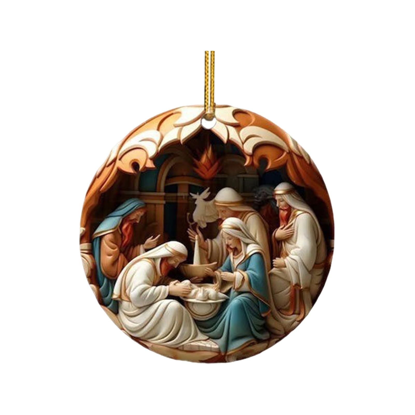 Hshduti I Christmas Baubles Christmas Tree Decorations Acrylic Christmas Ornaments Xmas Gifts Birth Of Jesus Keepsake Gifts Xmas Tree Decor Christmas Tree Pendant Xmas Hanging Ornaments Nativity Scene Decor