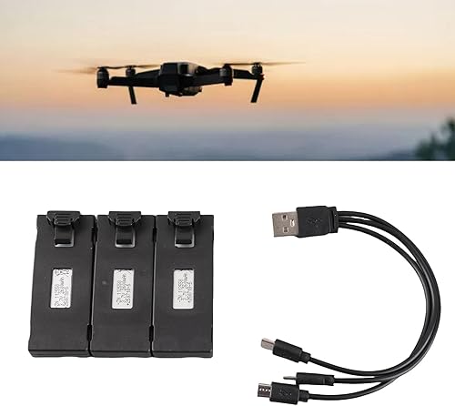 Miniatura 3 de Batería de litio de avión RC Drone Batería de litio, cortocircuito fácil de transportar, kit de batería de litio RC carga de avión para E88Pro (2600