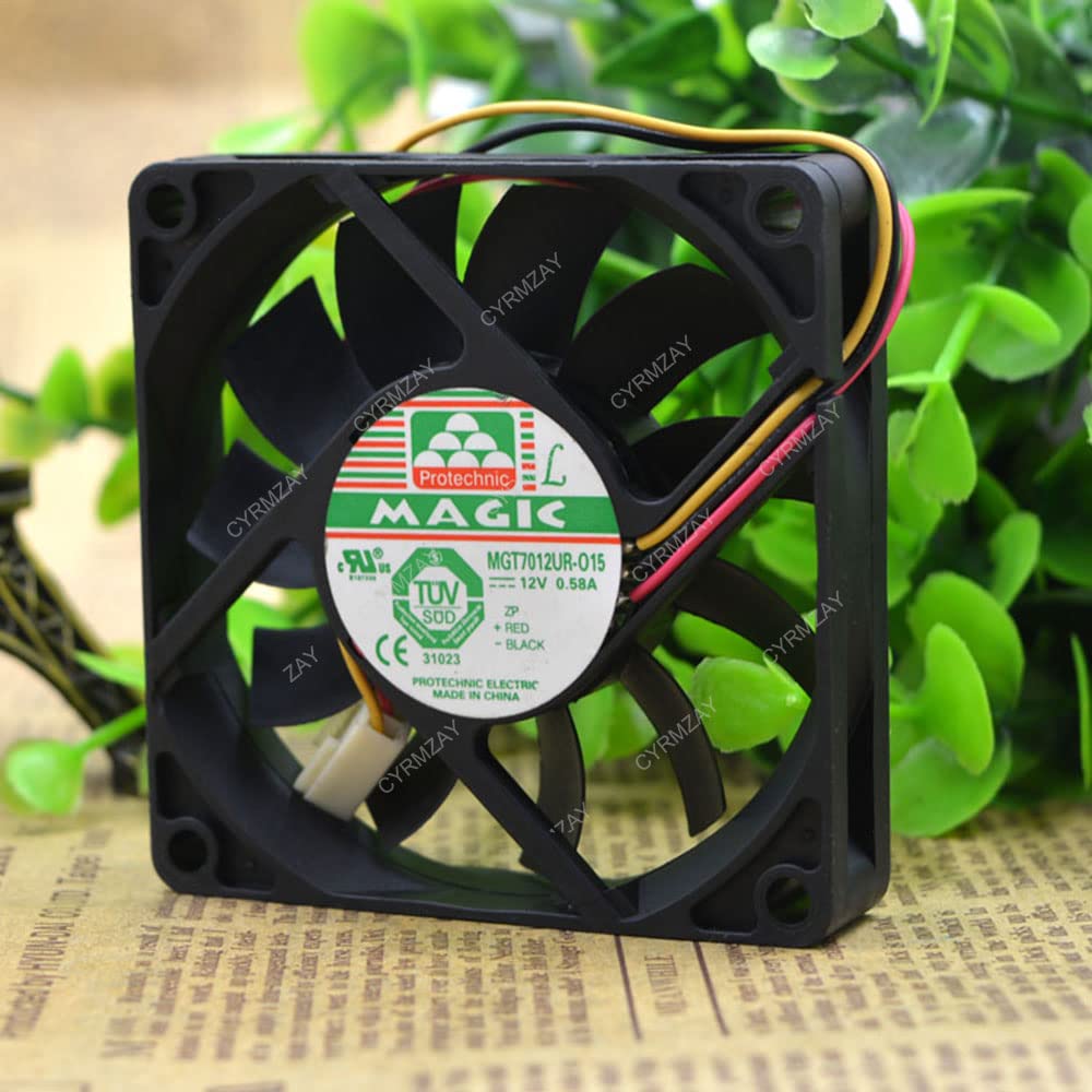 CYRMZAYCompatible For MAGIC Protechnic MGT7012UR-O15 12V 0.58A 7CM 7015 3-Wire cooling fan