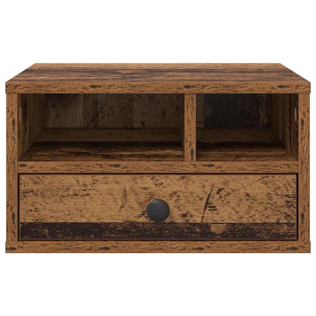 Druckerständer aus Holzwerkstoff mit Schublade, 40 x 32 x 24 cm, modernes Design für Büroorganisation und Stauraum