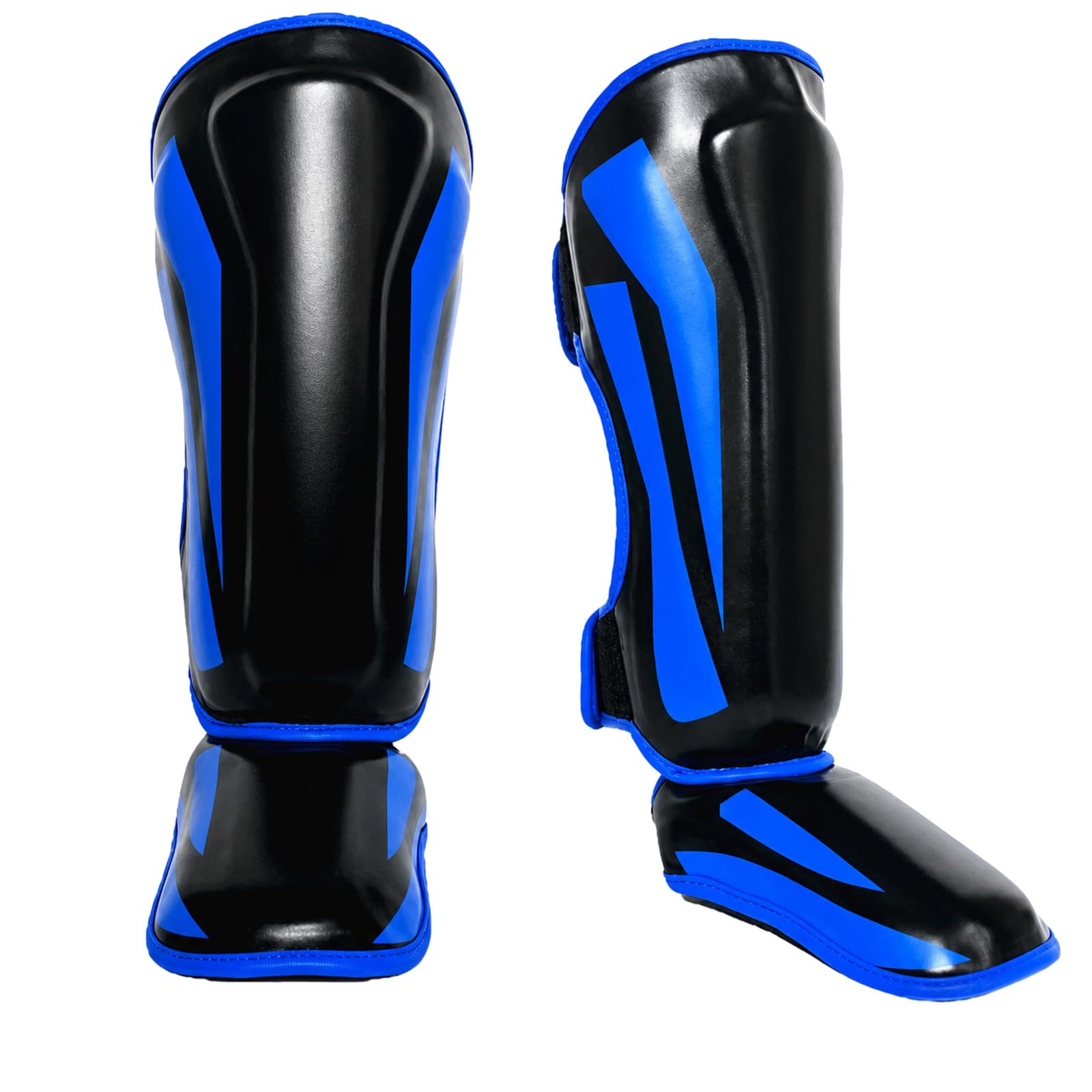 Ochrona stóp Shin Guard, ochraniacze na piszczele do sztuk walki, ochraniacze na kopnięcie z ochroną stóp, regulowane, wygodne, oddychające, do boksu, Muay Thai, sportów walki