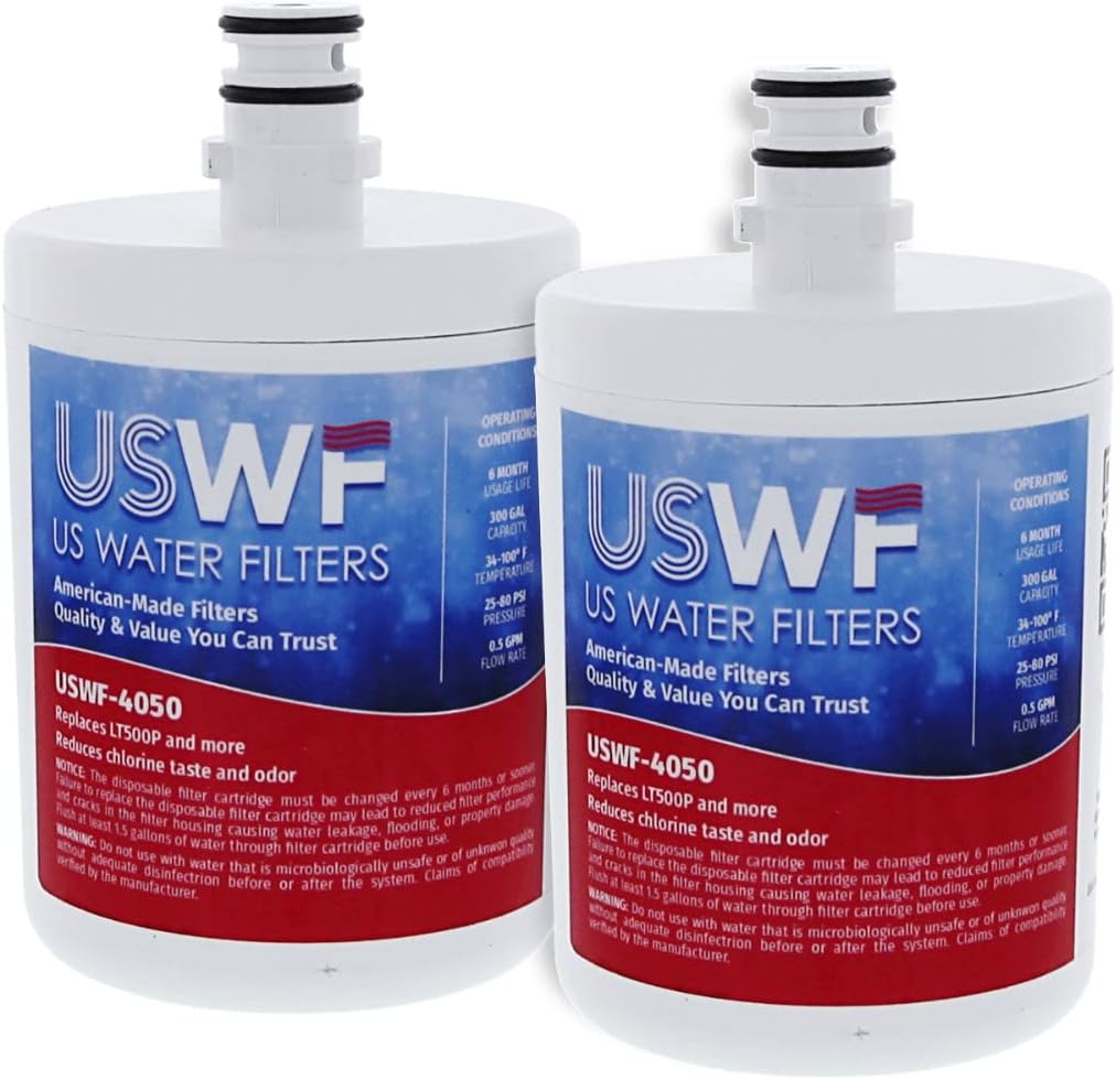 Made in the USA, 5231JA2002A Refrigerator Water Filter 2-pk | Replacement for LG LT500P, GEN11042FR-08, ADQ72910902, ADQ72910907, ADQ72910901, RWF0100A, Kenmore 9890, 46-9890, USWF Fridge Filter